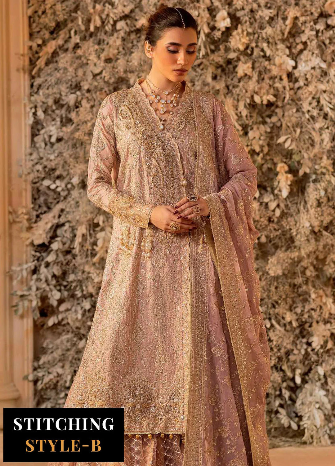 AIK Atelier Embroidered Khaadi Net Suits Unstitched 3 Piece AIK24WF2 Look 07 - Wedding Collection