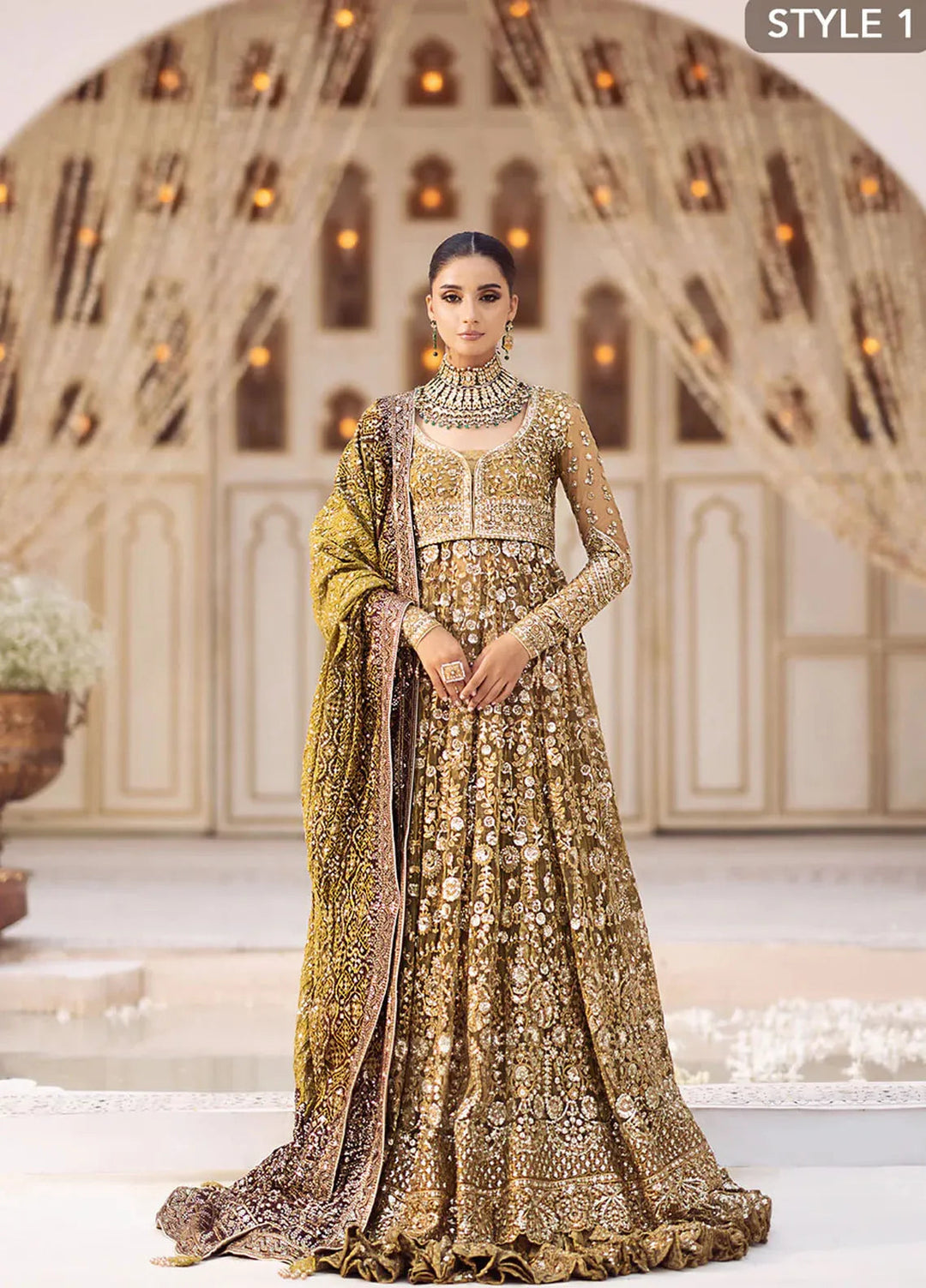 AIK Atelier Embroidered Net Suits Unstitched 3 Piece AIK24WF2 Look 04 - Wedding Collection