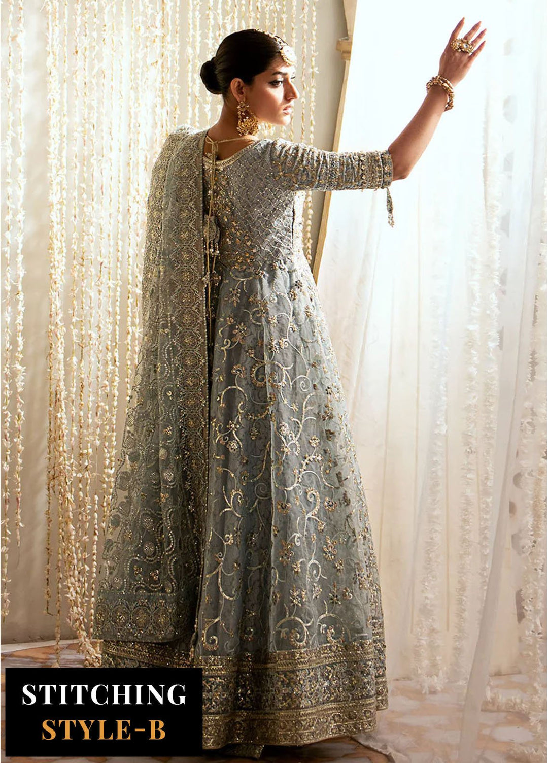 AIK Atelier Embroidered Organza Suits Unstitched 3 Piece AIK24WF Look 03 - Wedding Collection