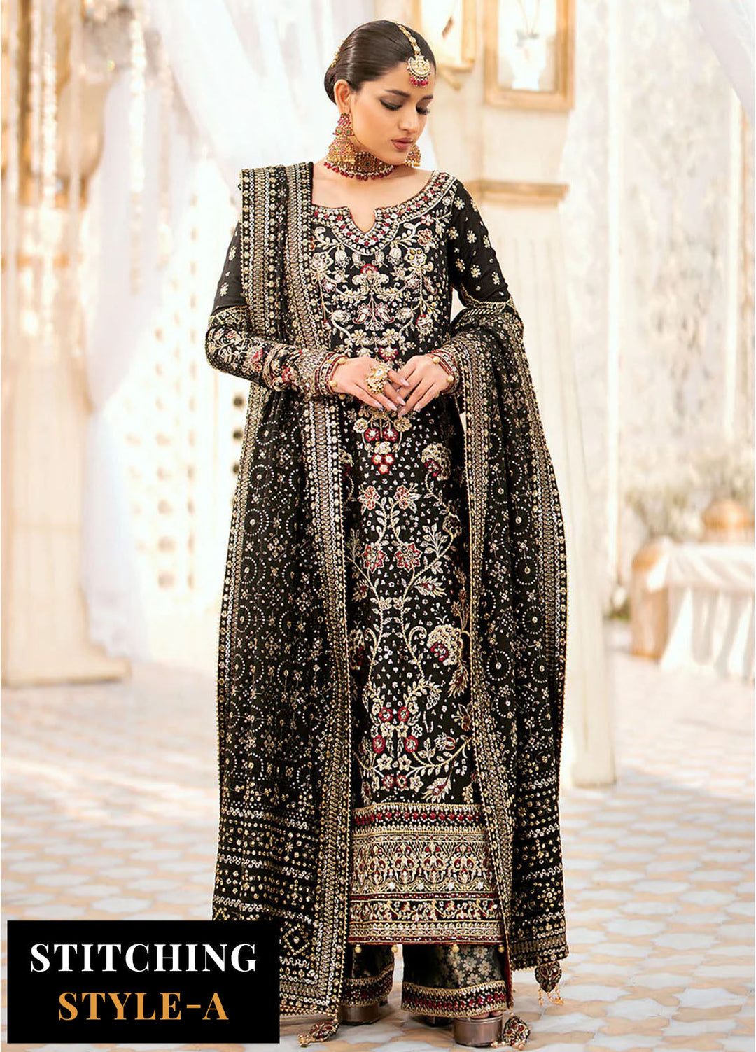 AIK Atelier Embroidered Silk Suits Unstitched 3 Piece AIK24WF Look 04 - Wedding Collection