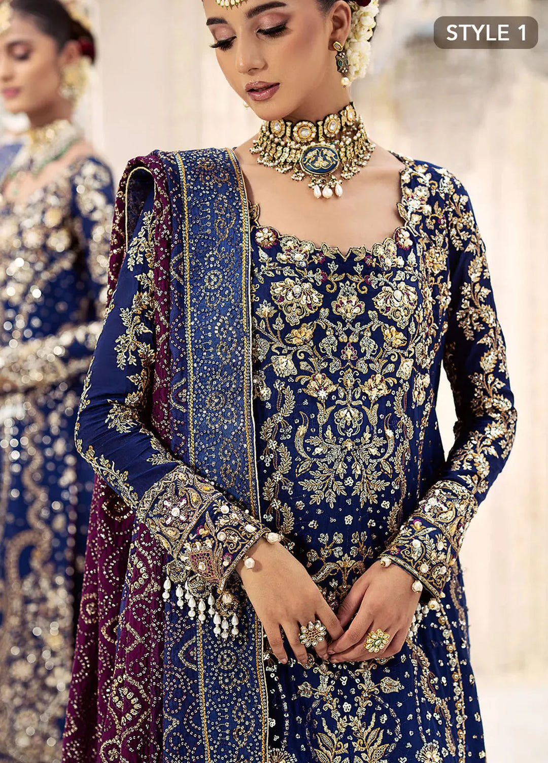 AIK Atelier Embroidered Silk Suits Unstitched 3 Piece AIK24WF2 Look 05 - Wedding Collection