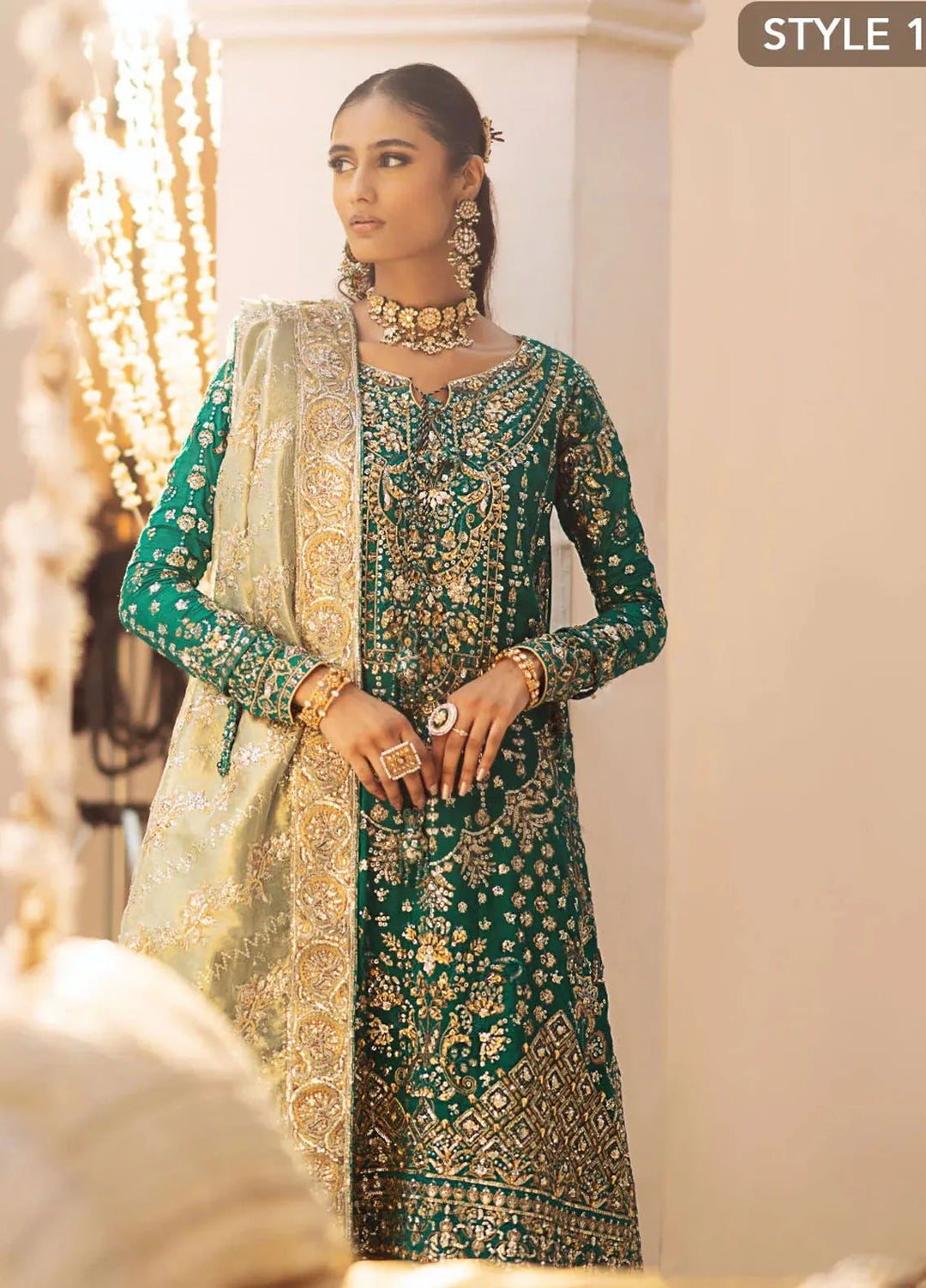 AIK Atelier Embroidered Silk Suits Unstitched 3 Piece AIK24WF2 Look 09 - Wedding Collection