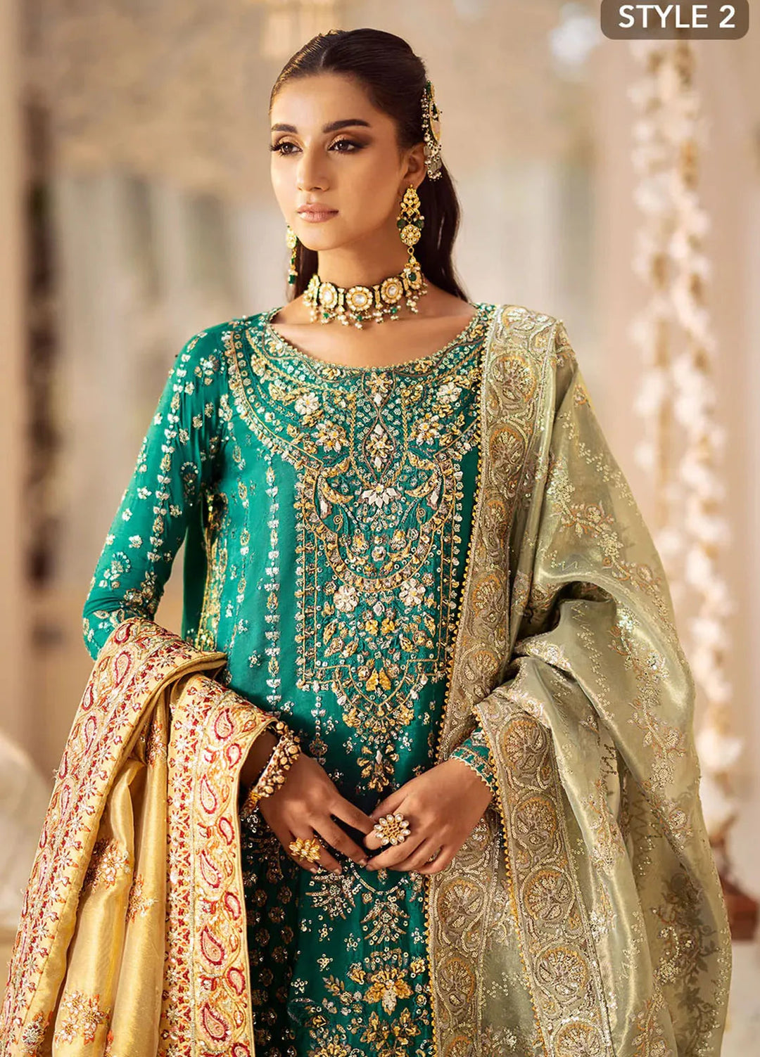 AIK Atelier Embroidered Silk Suits Unstitched 3 Piece AIK24WF2 Look 09 - Wedding Collection