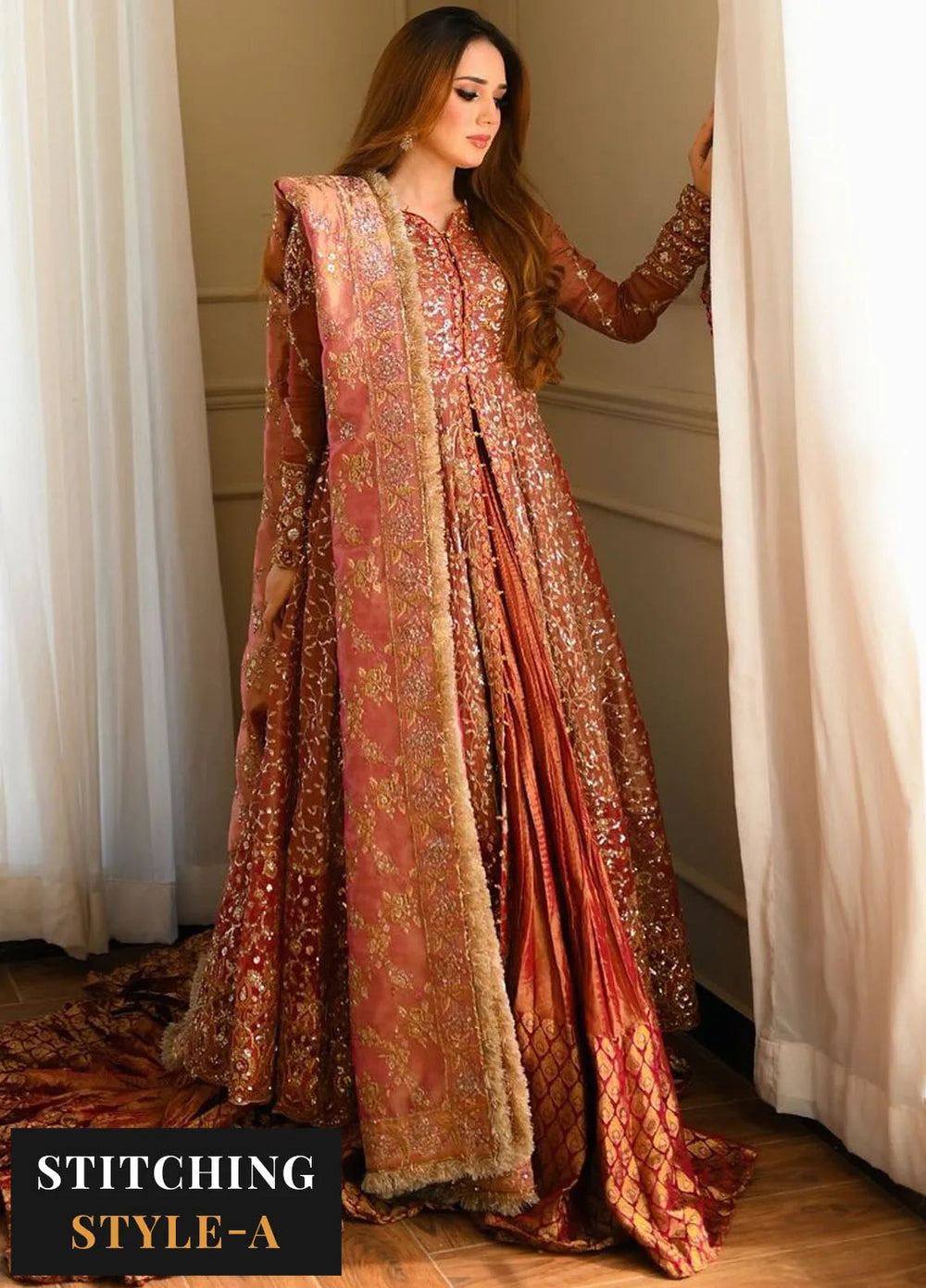 AIK Atelier Embroidered Zari Net Suits Unstitched 3 Piece AIK24WF2 Look 08 - Wedding Collection