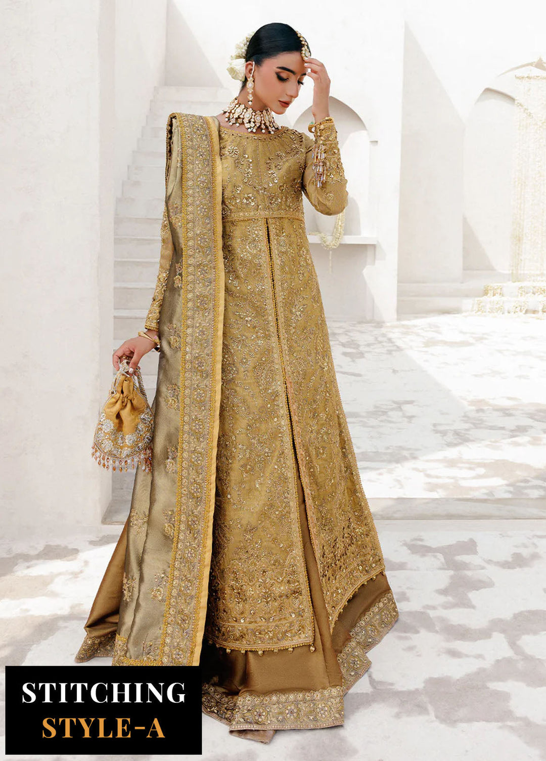 Aik Atelier Embroidered Zari Net Suits Unstitched 3 Piece AIK25WU D-10 - Formals Collection