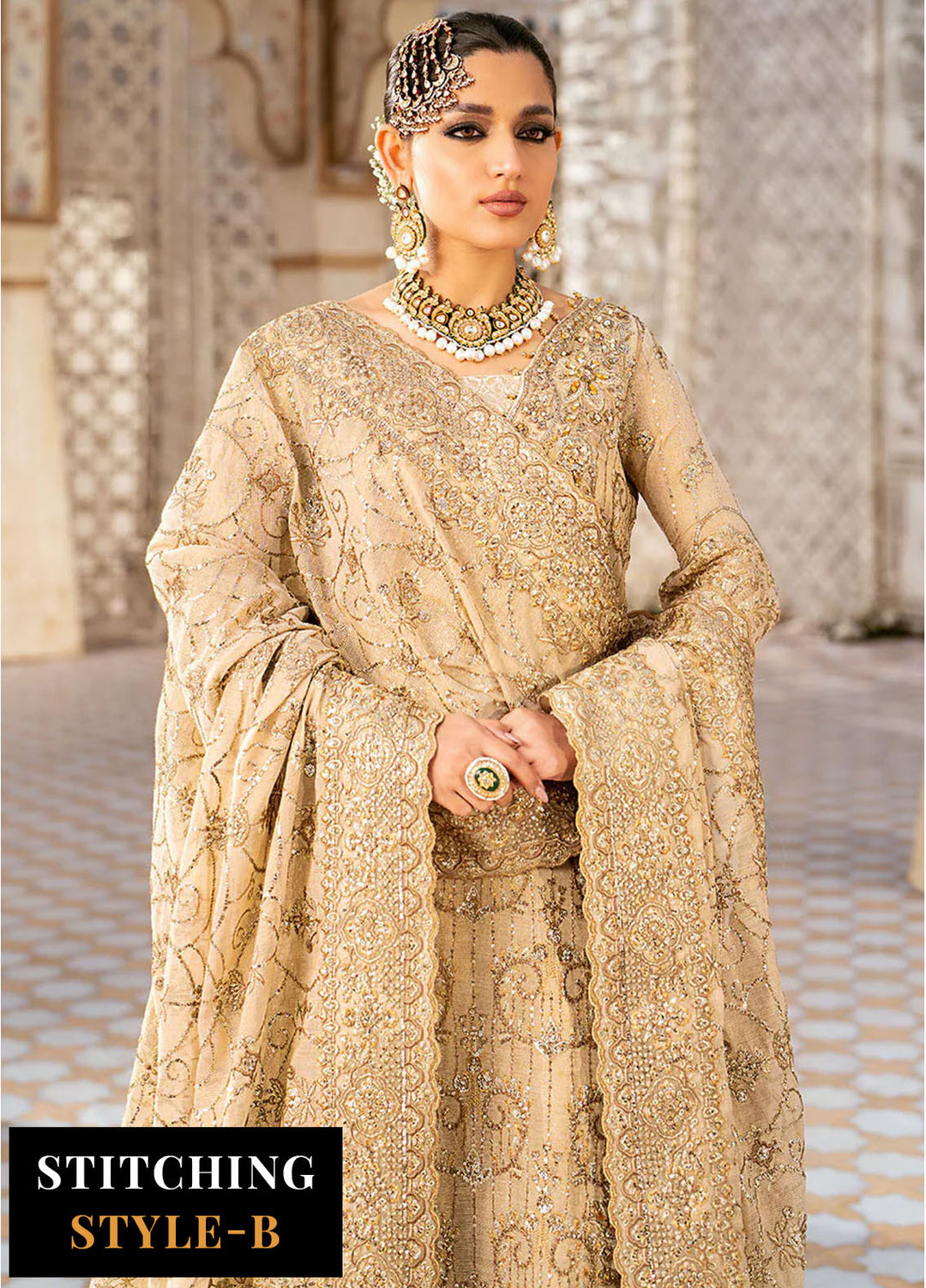 AIK Atelier Embroidered Zari Suits Unstitched 3 Piece AIK24WF Look 02 - Wedding Collection