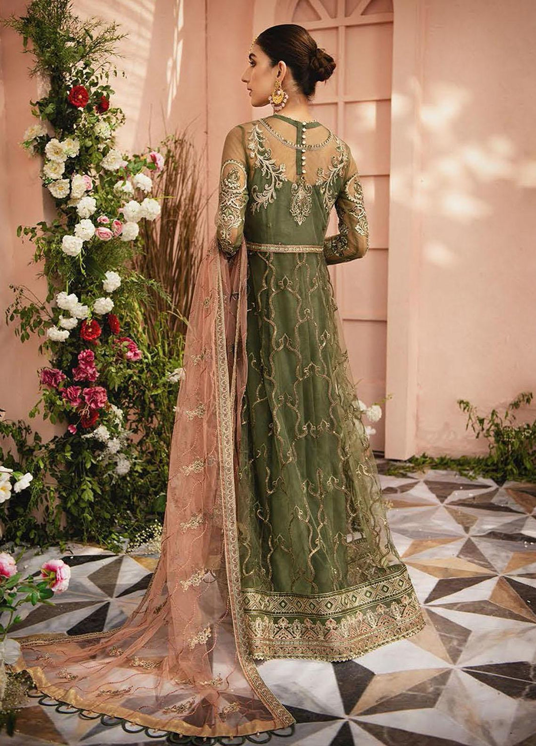AIK Atelier Embroidered Net Suits Unstitched 3 Piece AIK22MT Look 01 - Luxury Collection
