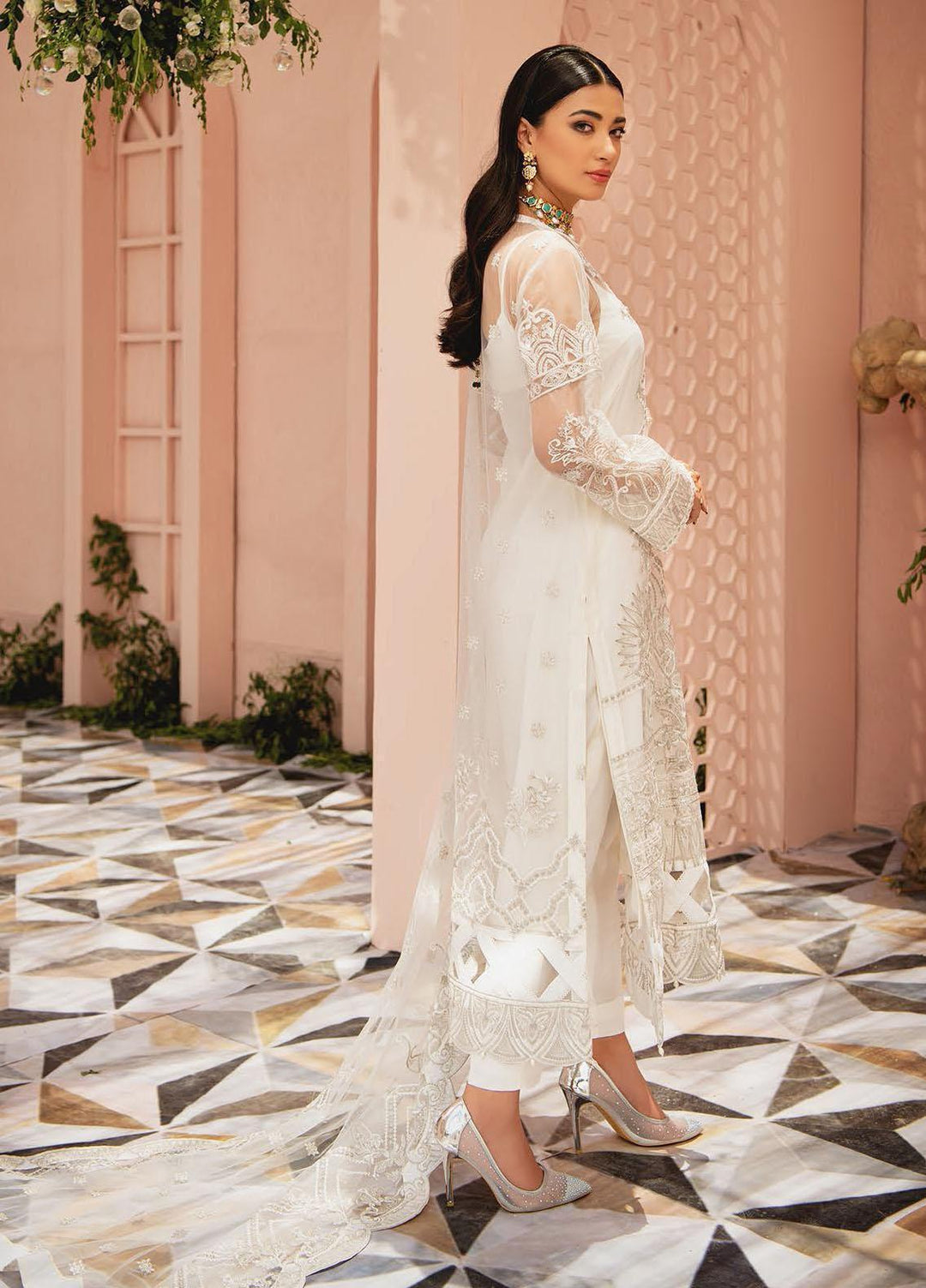 AIK Atelier Embroidered Net Suits Unstitched 3 Piece AIK22MT Look 07 - Luxury Collection