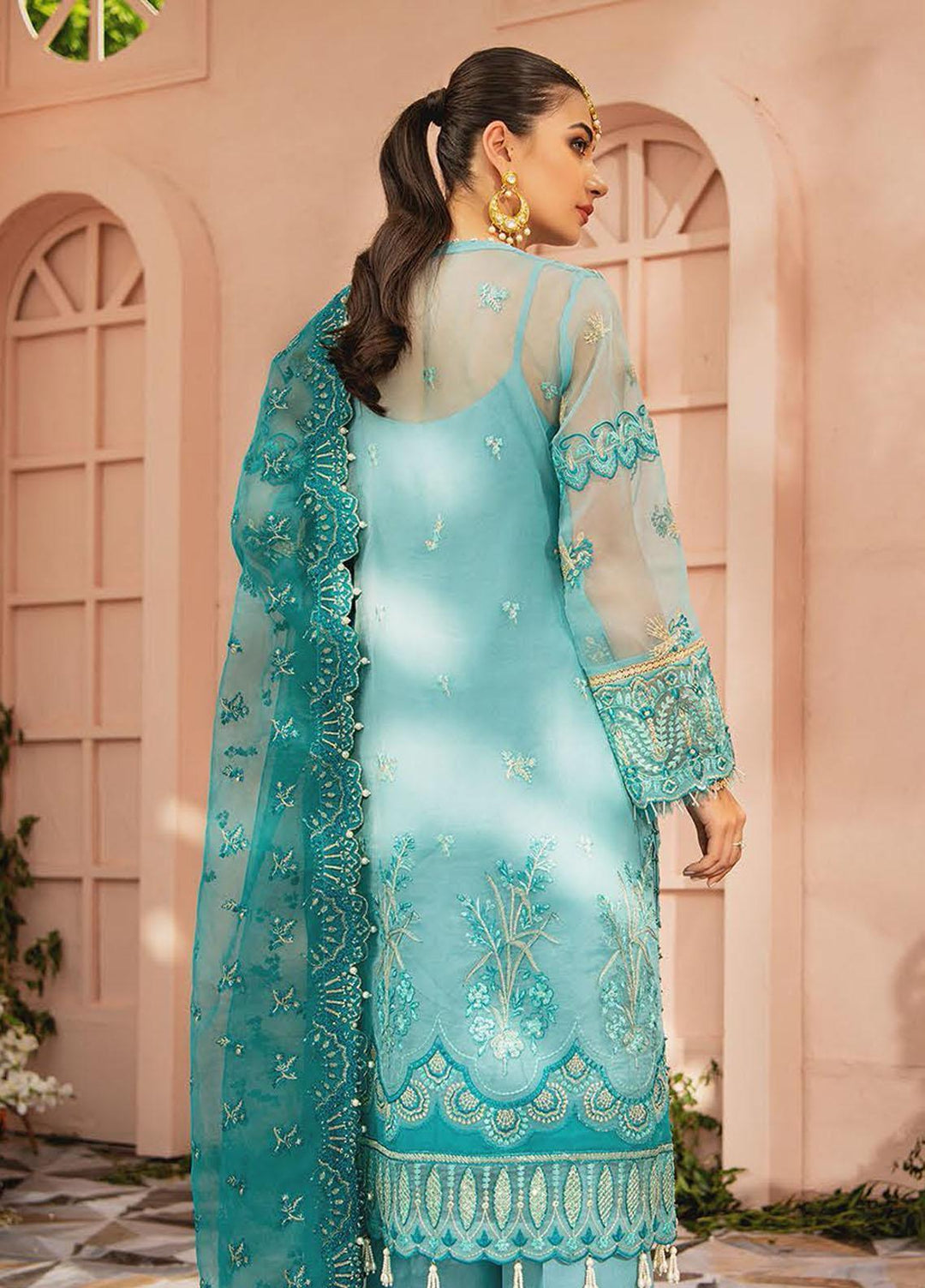 AIK Atelier Embroidered Organza Suits Unstitched 3 Piece AIK22MT Look 10 - Luxury Collection