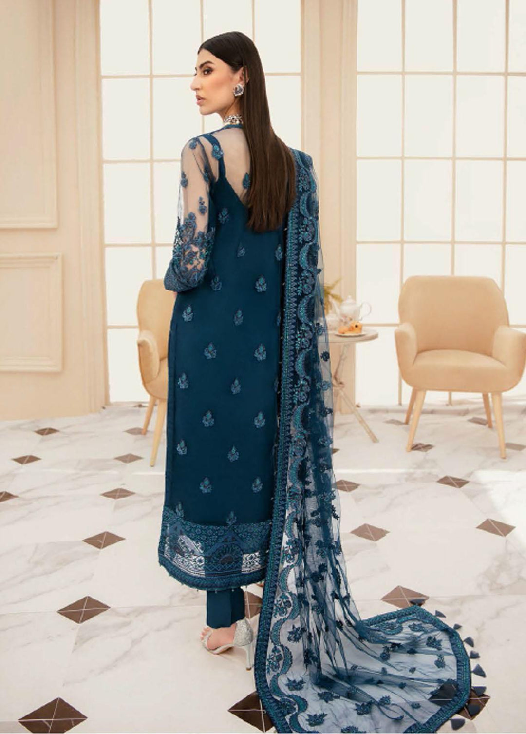Lumiere By AIK Atelier Embroidered Net Suits Unstitched 3 Piece Look 07 - Luxury Collection
