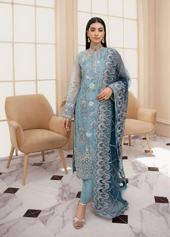 Lumiere By AIK Atelier Embroidered Organza Suits Unstitched 3 Piece Look 08 - Luxury Collection