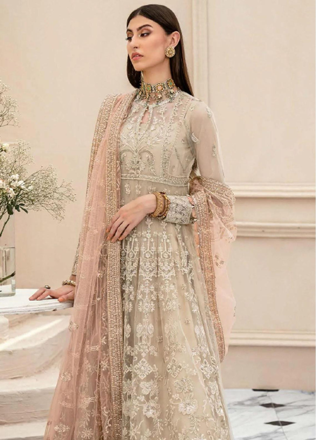 Lumiere By AIK Atelier Embroidered Net Suits Unstitched 3 Piece Look 09 - Luxury Collection