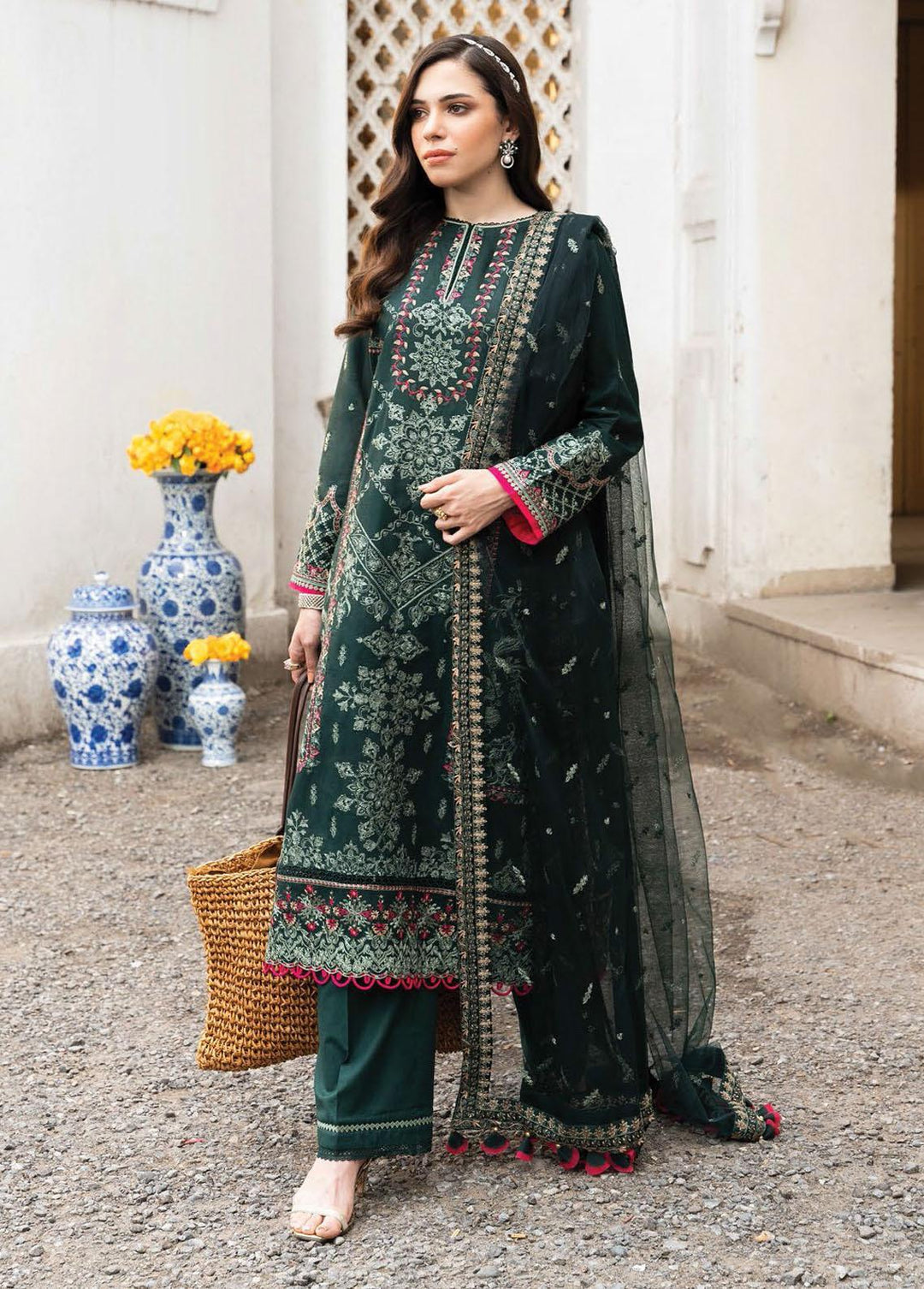 AIK Atelier Embroidered Lawn Suits Unstitched 3 Piece AIK23M Look 08 - Festive Collection