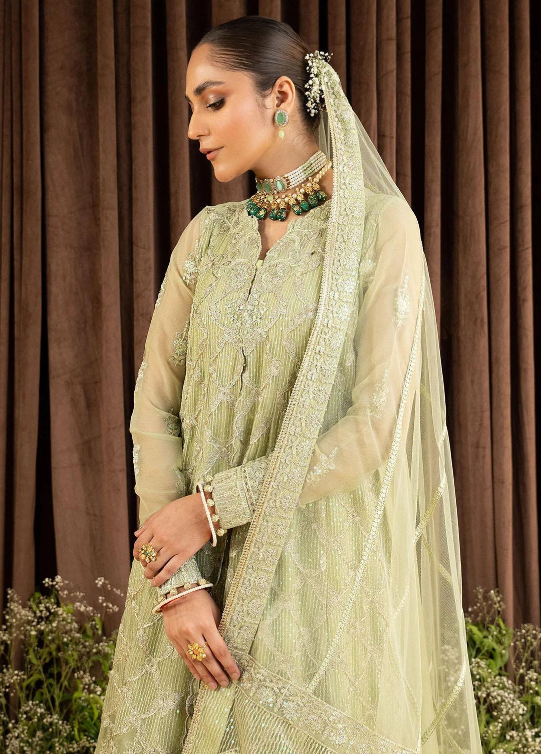 AIK Atelier Embroidered Chiffon Suits Unstitched 3 Piece AIK23-C2 01 - Luxury Collection