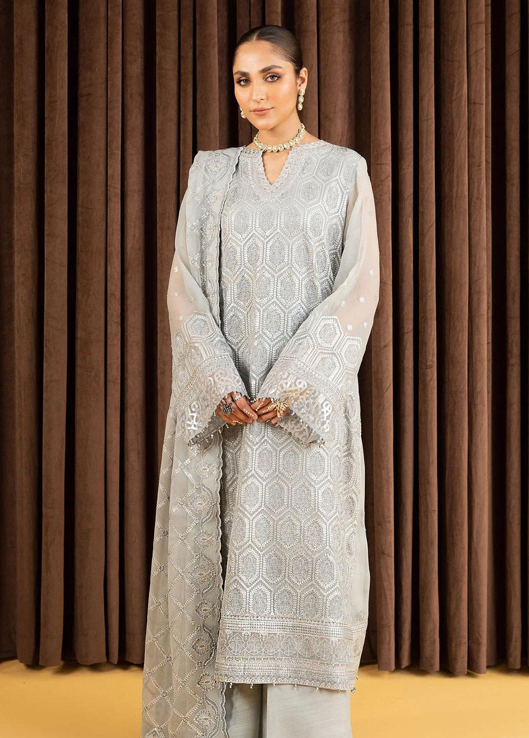 AIK Atelier Embroidered Chiffon Suits Unstitched 3 Piece AIK23-C2 04 - Luxury Collection
