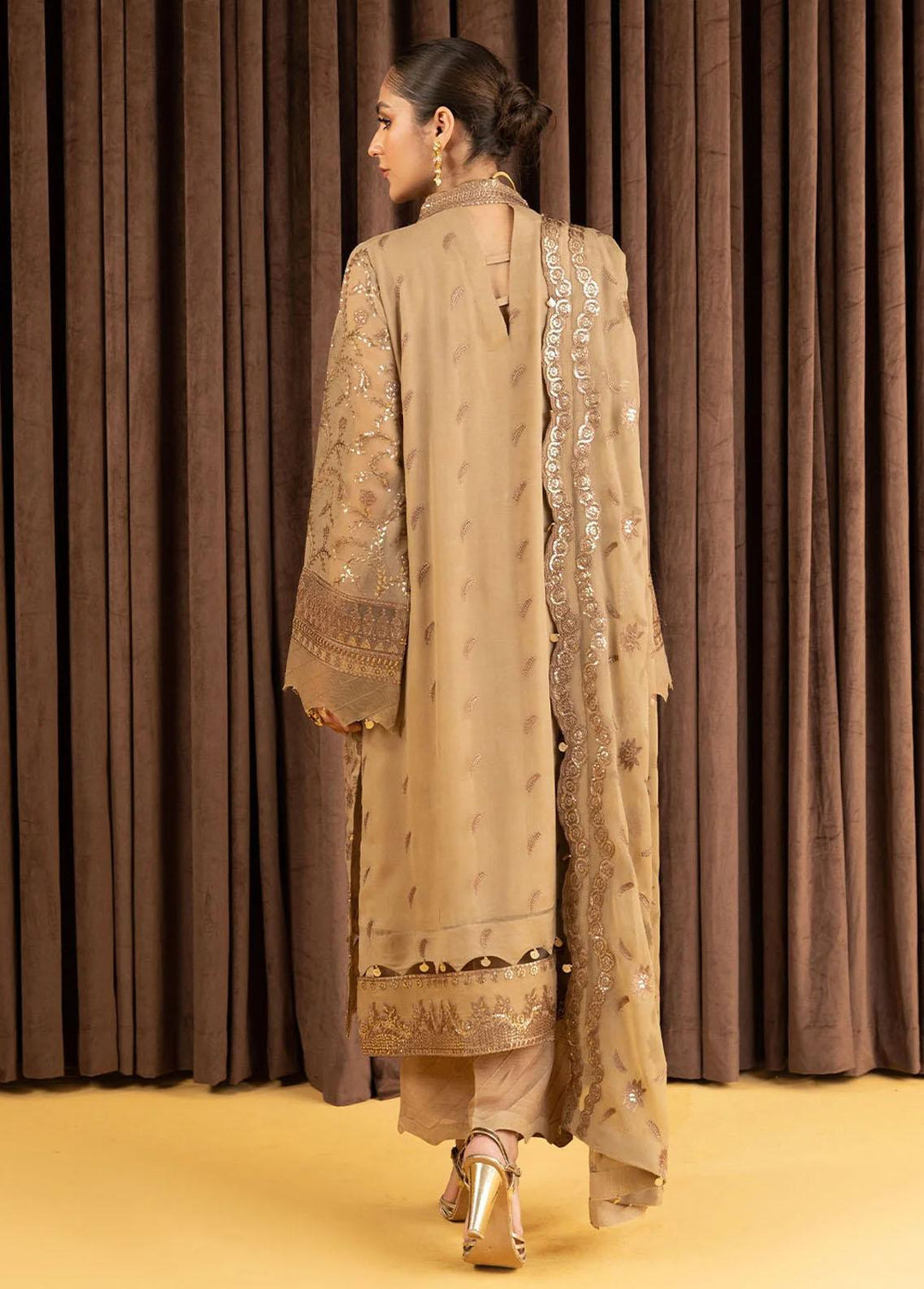 AIK Atelier Embroidered Chiffon Suits Unstitched 3 Piece AIK23-C2 05 - Luxury Collection