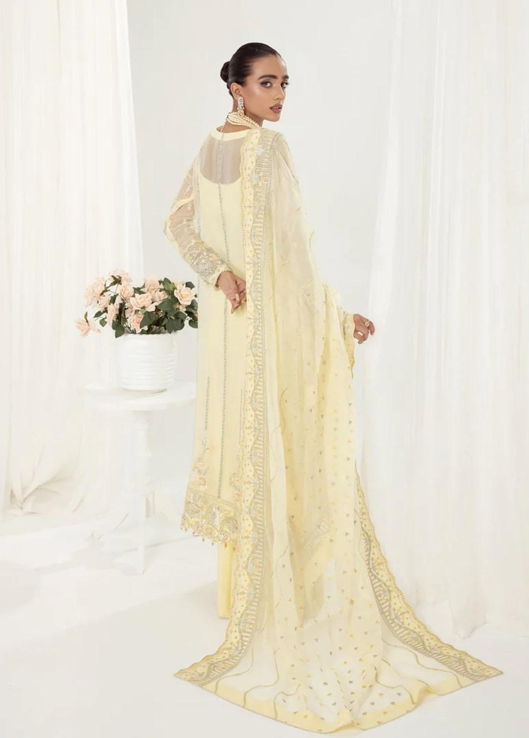 AIK Atelier Embroidered Chiffon Suits Unstitched 3 Piece AIK22U Look 02 - Luxury Collection