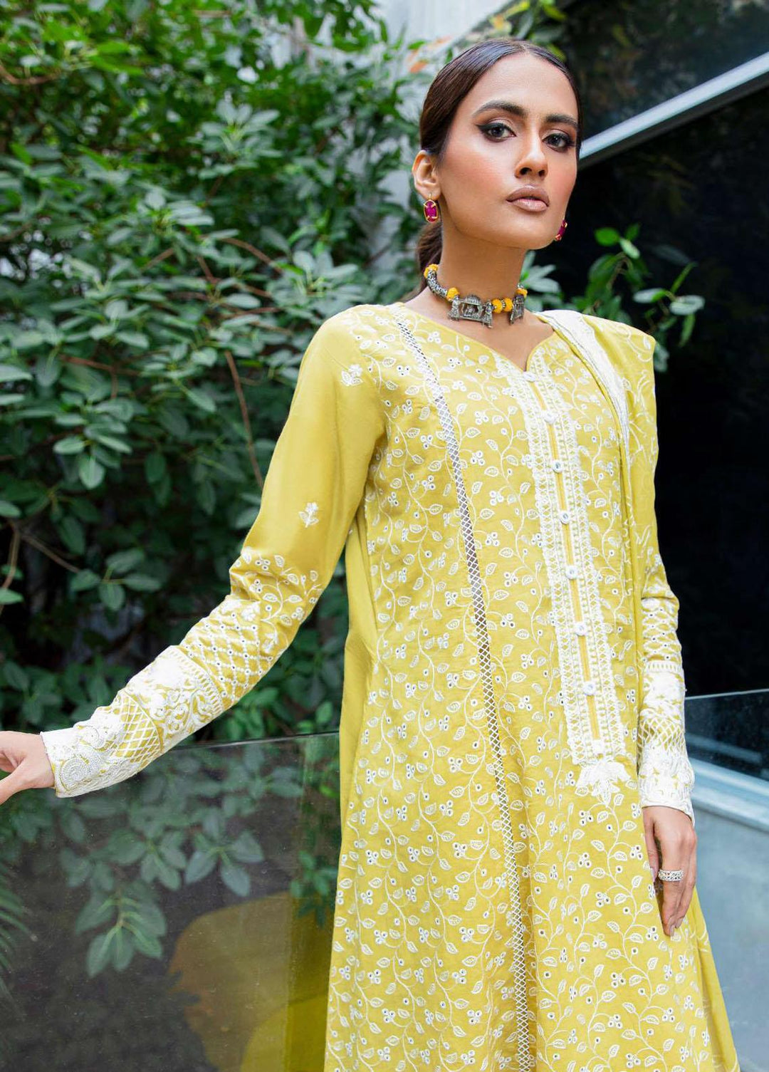 AIK Atelier Embroidered Lawn Suits Unstitched 3 Piece AIK23-L2 01-A - Summer Collection