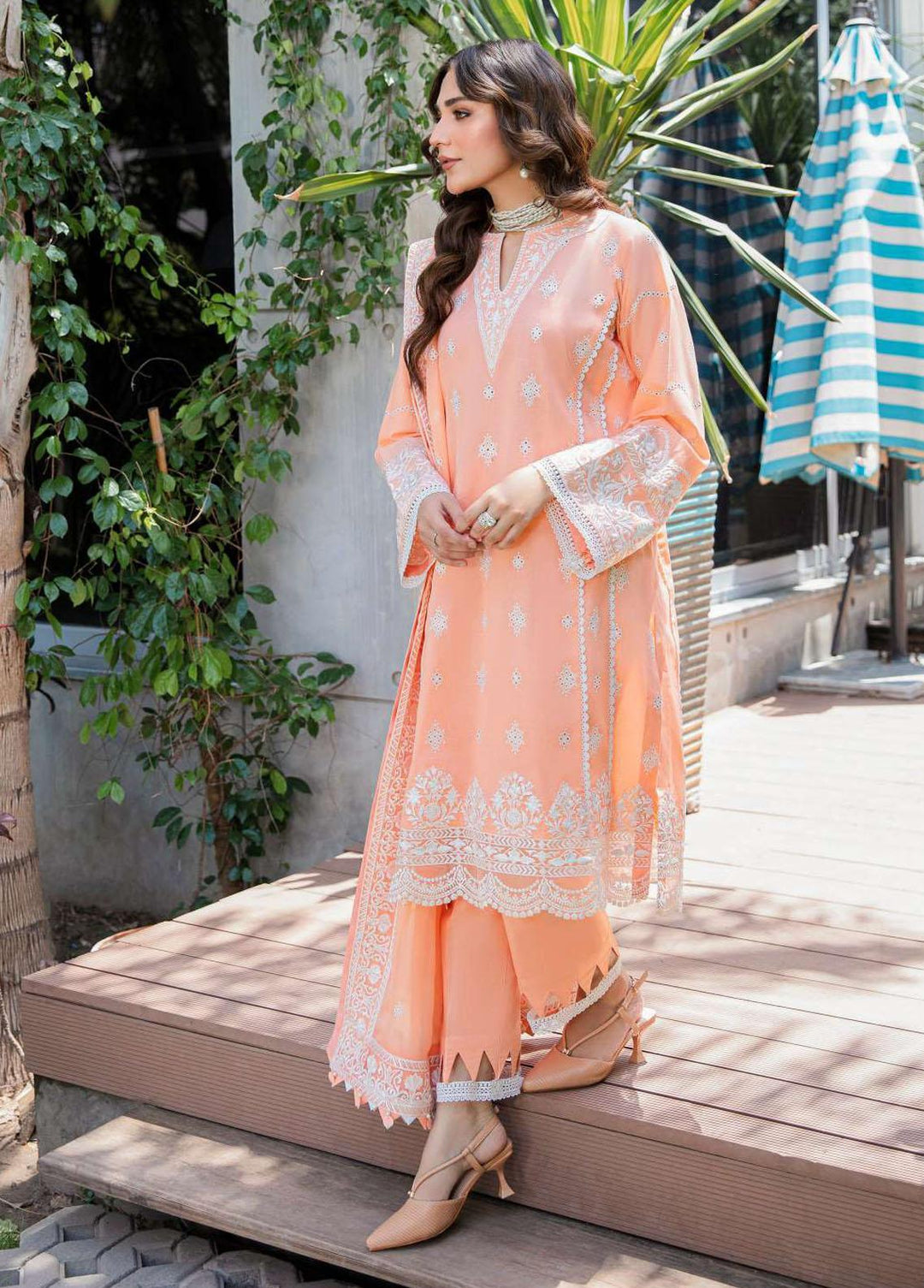 AIK Atelier Embroidered Lawn Suits Unstitched 3 Piece AIK23-L2 03-B - Summer Collection