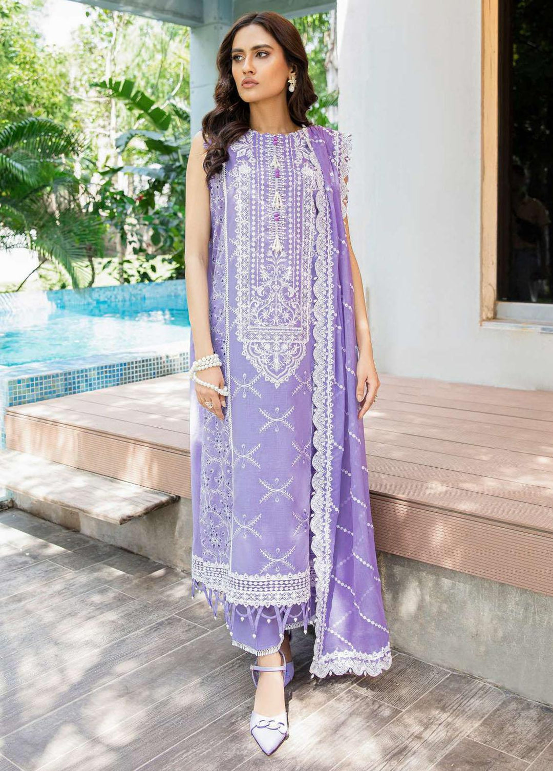 AIK Atelier Embroidered Lawn Suits Unstitched 3 Piece AIK23-L2 04-A - Summer Collection
