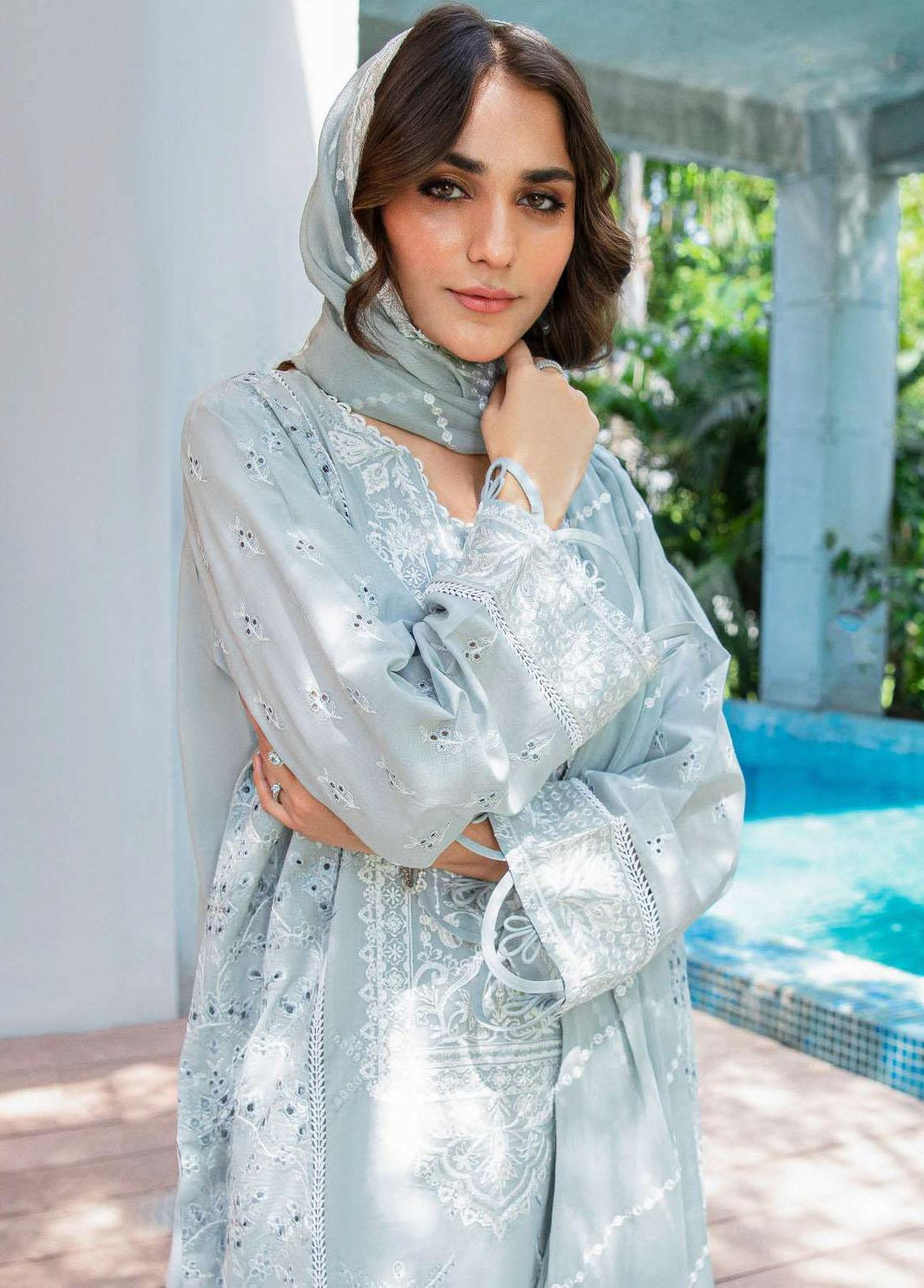 AIK Atelier Embroidered Lawn Suits Unstitched 3 Piece AIK23-L2 04-B - Summer Collection