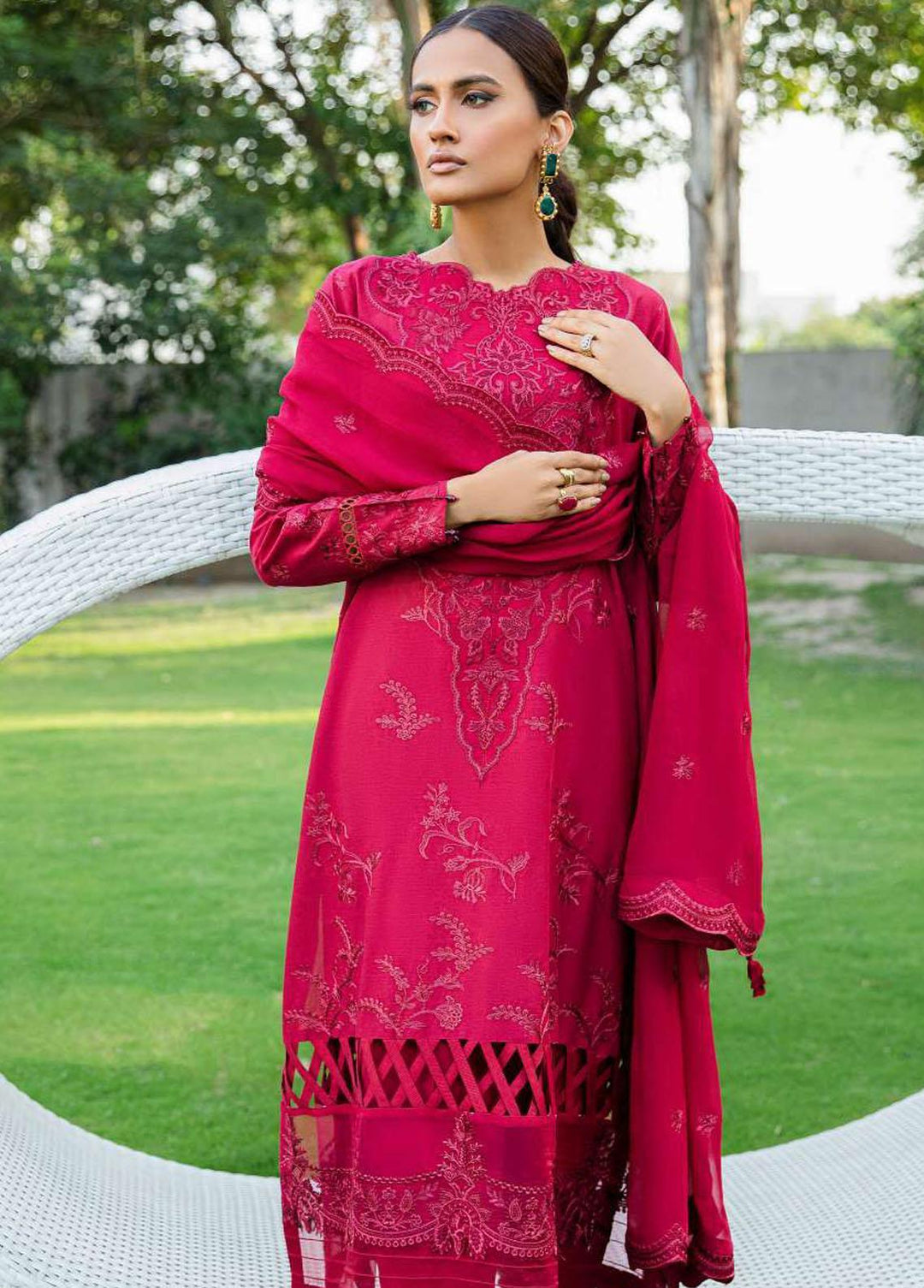 AIK Atelier Embroidered Lawn Suits Unstitched 3 Piece AIK23-L2 05-B - Summer Collection