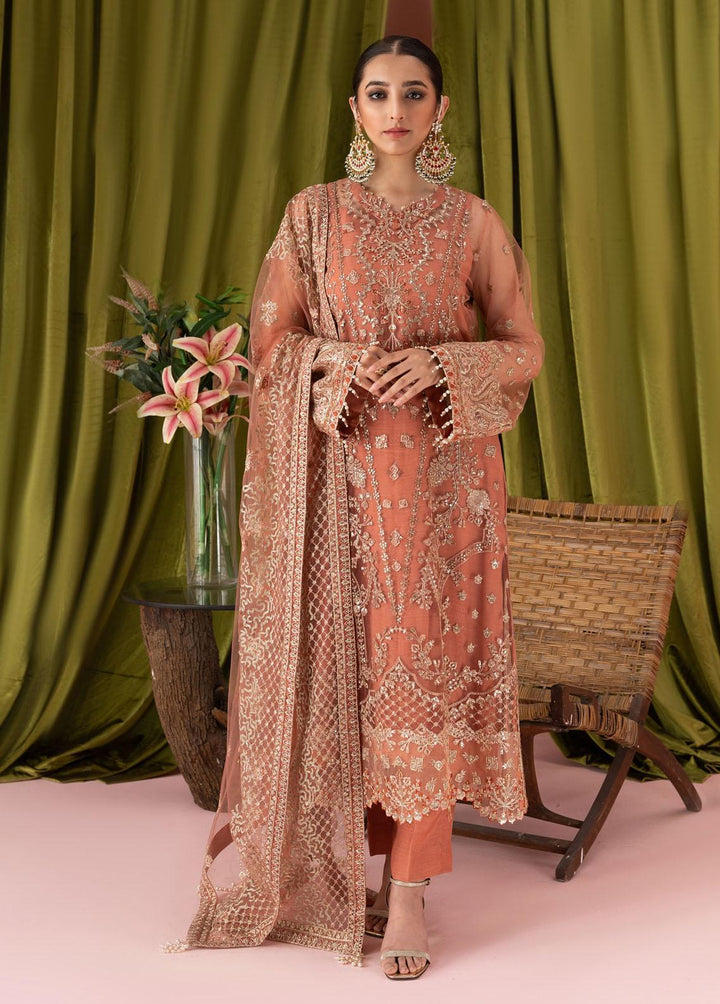 AIK Atelier Embroidered Net Suits Unstitched 3 Piece AIK23L Look 03 - Luxury Collection