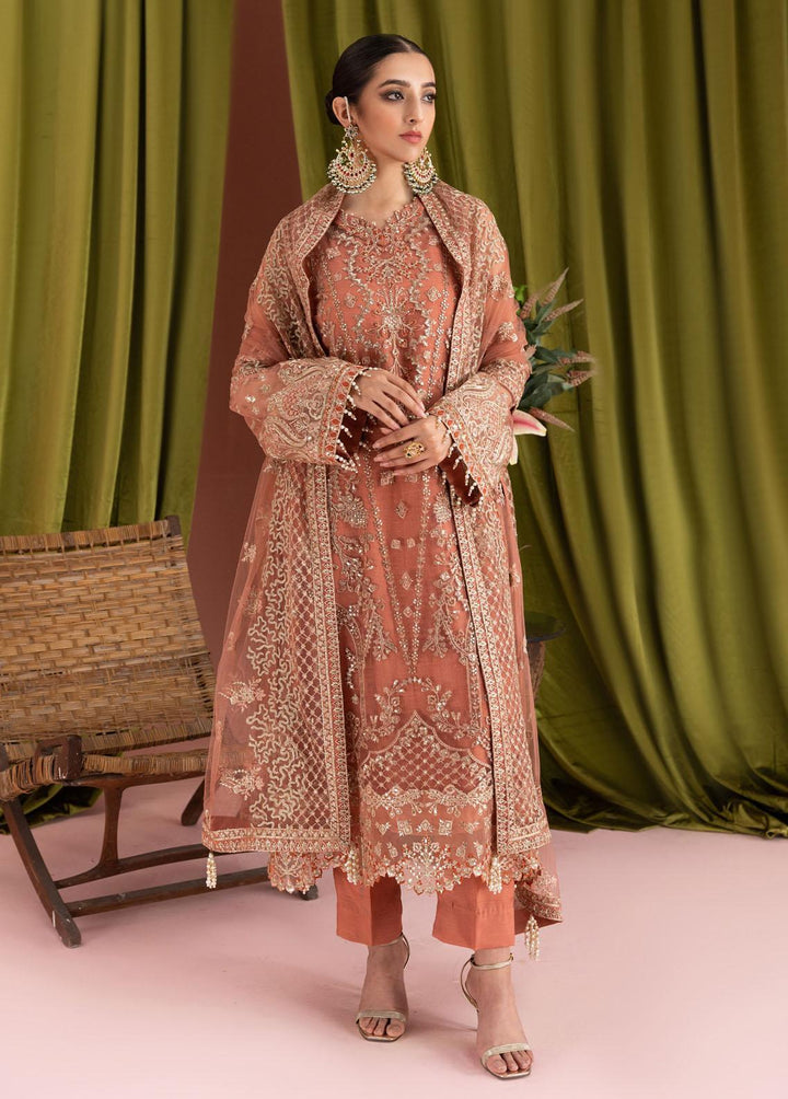 AIK Atelier Embroidered Net Suits Unstitched 3 Piece AIK23L Look 03 - Luxury Collection