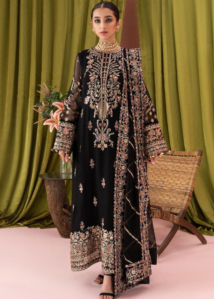 AIK Atelier Embroidered Chiffon Suits Unstitched 3 Piece AIK23L Look 06 - Luxury Collection