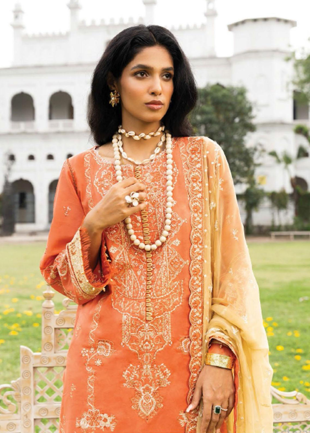 Aik Atelier Embroidered Lawn Suits Unstitched 3 Piece AIK23M Look 03 - Luxury Collection