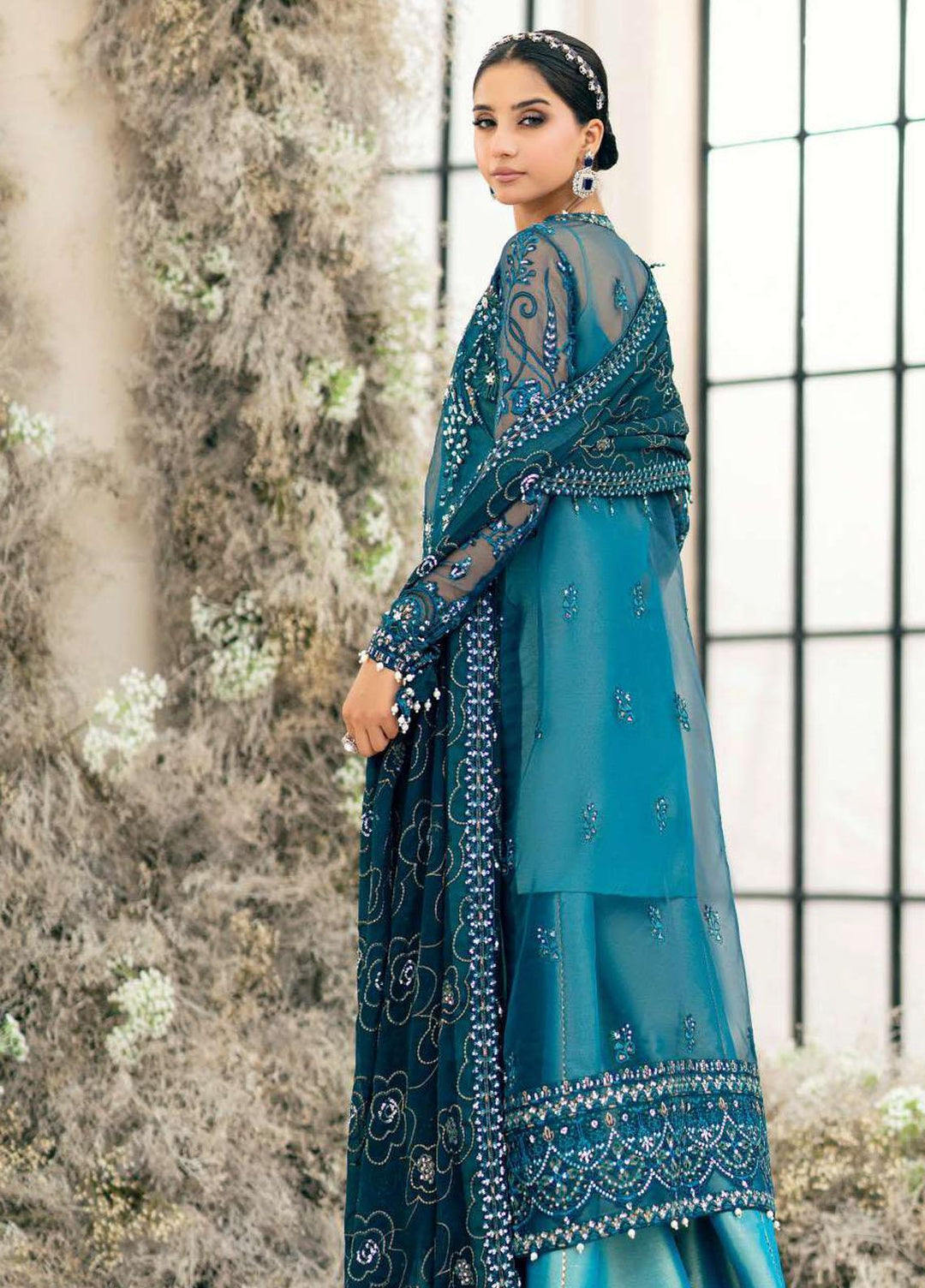 Aik Atelier Embroidered Organza Suits Unstitched 3 Piece AIK23WD Look 07 - Luxury Collection