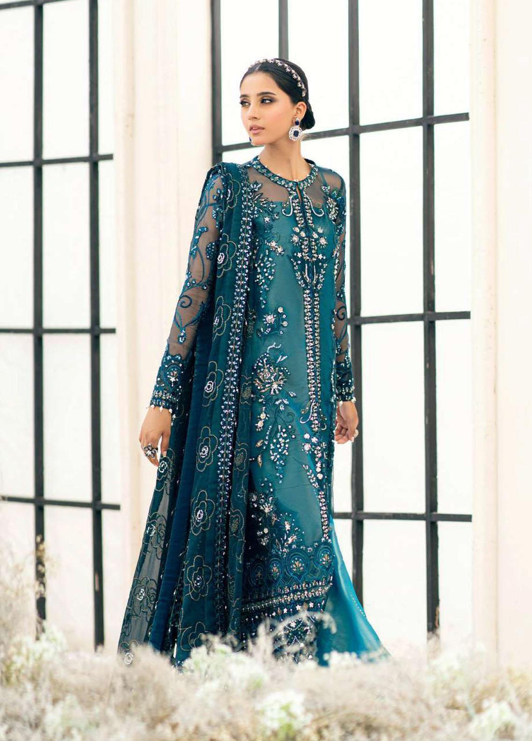 Aik Atelier Embroidered Organza Suits Unstitched 3 Piece AIK23WD Look 07 - Luxury Collection
