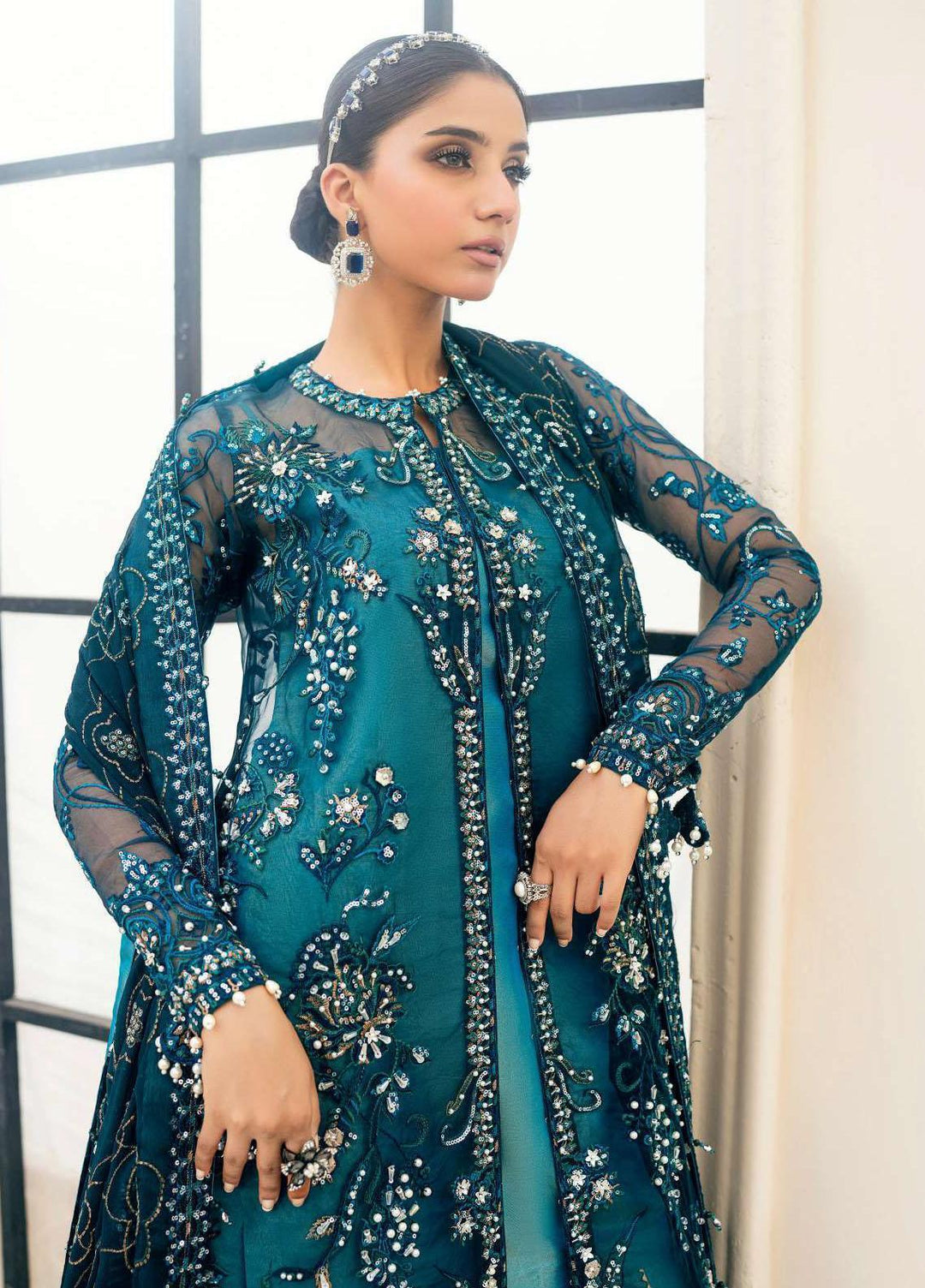 Aik Atelier Embroidered Organza Suits Unstitched 3 Piece AIK23WD Look 07 - Luxury Collection