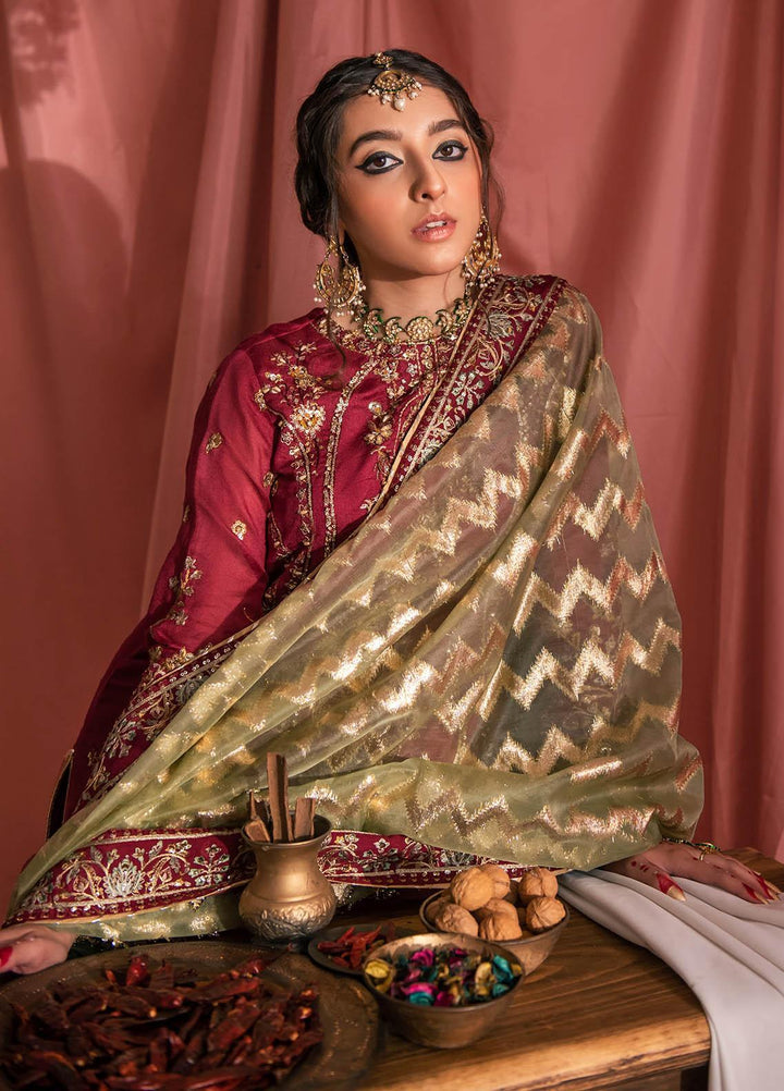 AIK Atelier Embroidered Khaadi Net Suits Unstitched 3 Piece AIK23WF Look 01 - Luxury Collection