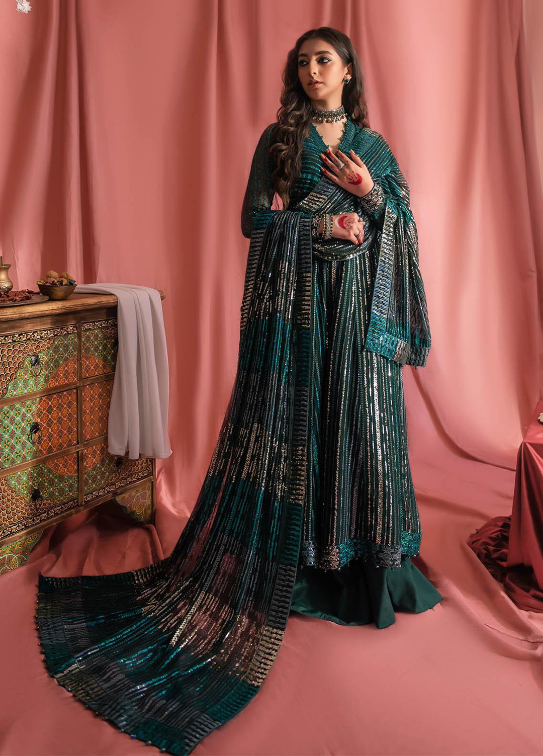 AIK Atelier Embroidered Chiffon Suits Unstitched 3 Piece AIK23WF Look 04 - Luxury Collection