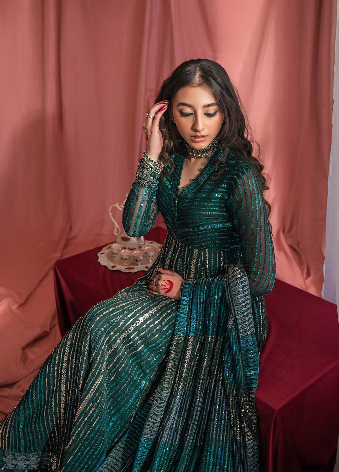 AIK Atelier Embroidered Chiffon Suits Unstitched 3 Piece AIK23WF Look 04 - Luxury Collection