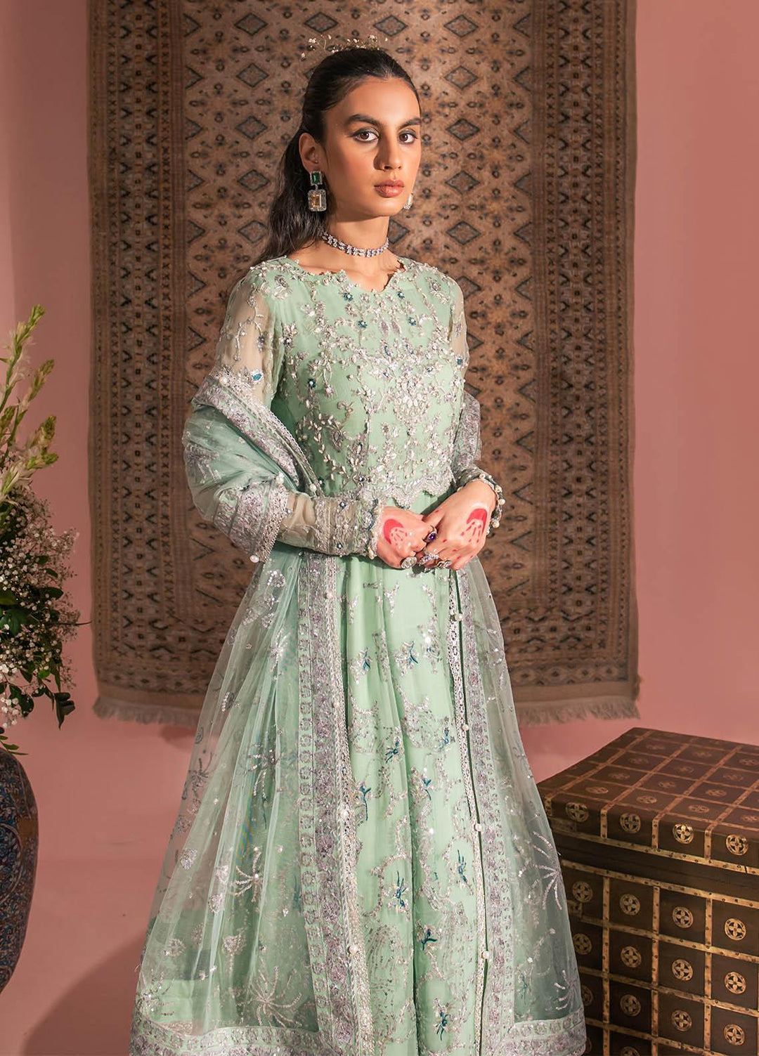 AIK Atelier Embroidered Chiffon Suits Unstitched 3 Piece AIK23WF Look 05 - Luxury Collection