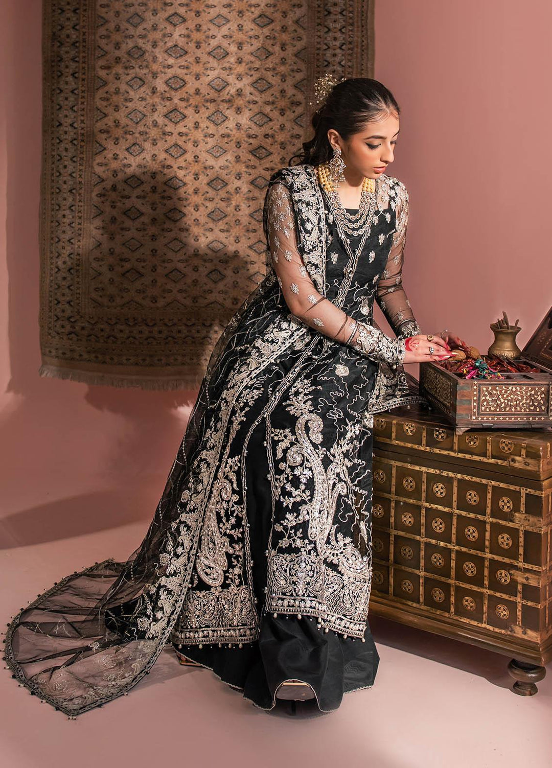 AIK Atelier Embroidered Net Suits Unstitched 3 Piece AIK23WF Look 06 - Luxury Collection