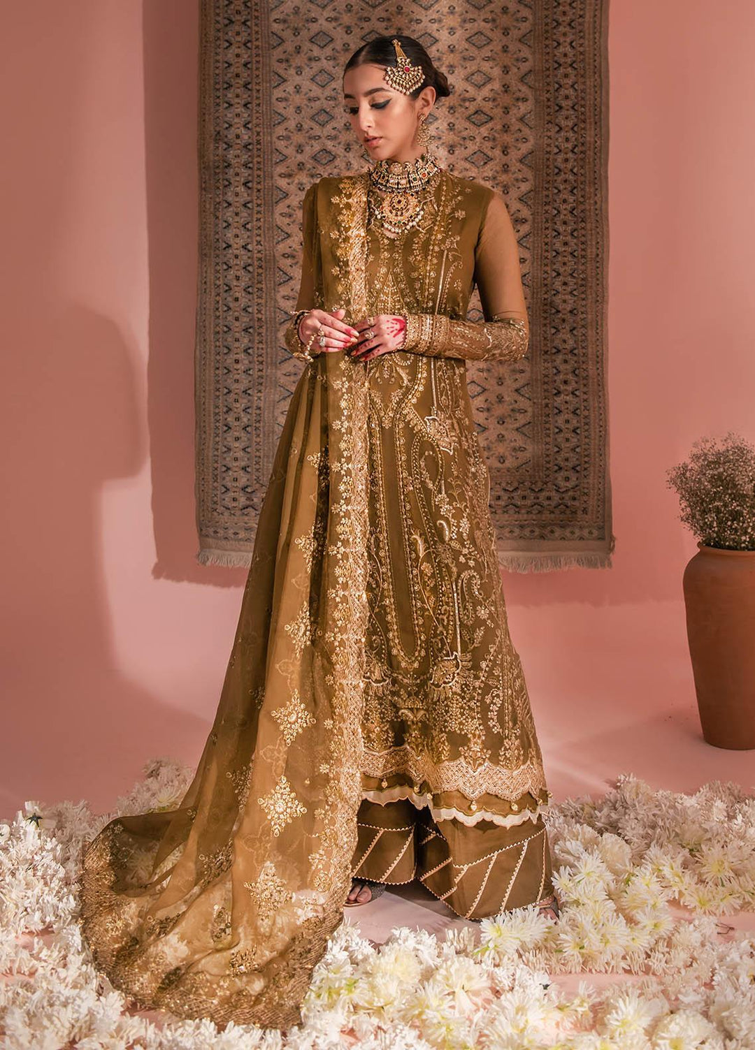 AIK Atelier Embroidered Chiffon Suits Unstitched 3 Piece AIK23WF Look 09 - Luxury Collection