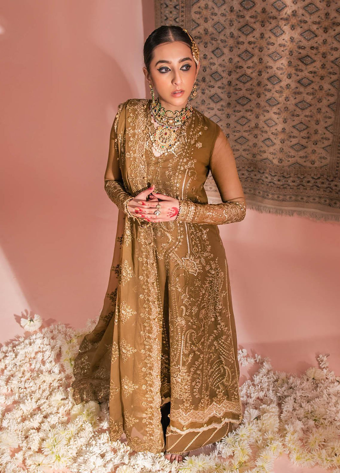 AIK Atelier Embroidered Chiffon Suits Unstitched 3 Piece AIK23WF Look 09 - Luxury Collection