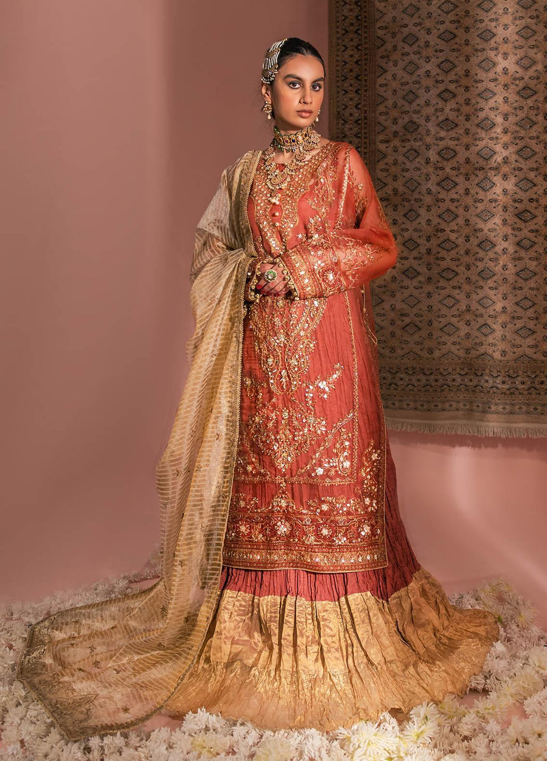 AIK Atelier Embroidered Organza Suits Unstitched 3 Piece AIK23WF Look 10 - Luxury Collection