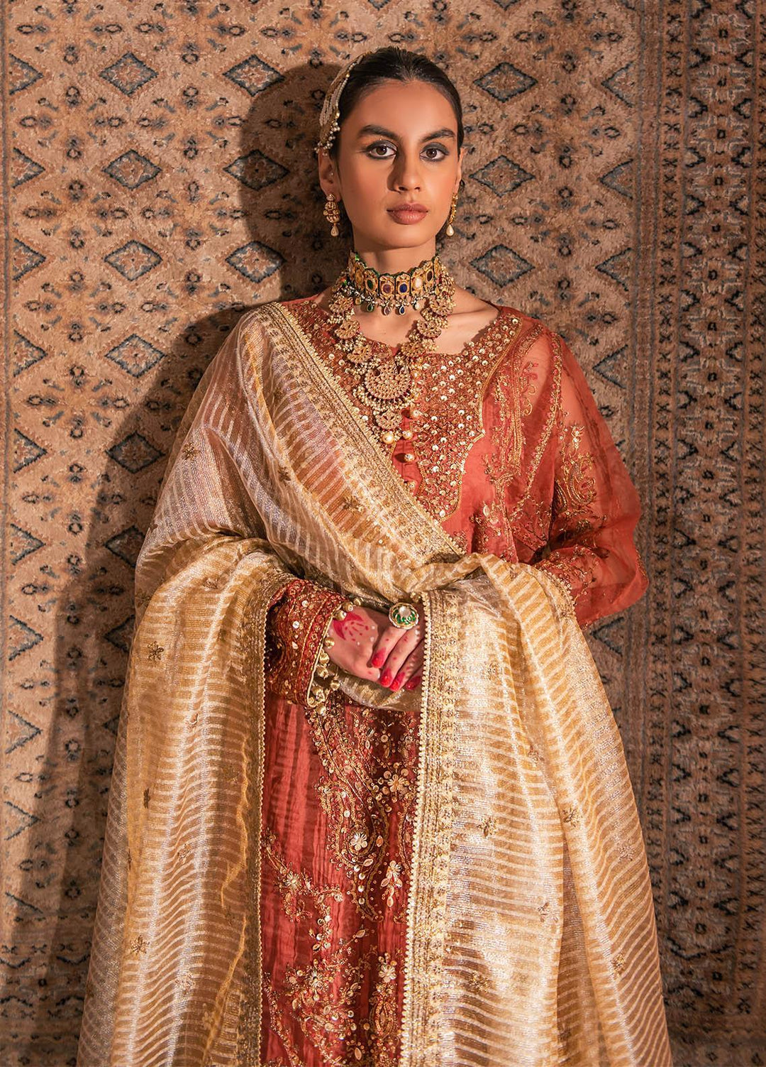 AIK Atelier Embroidered Organza Suits Unstitched 3 Piece AIK23WF Look 10 - Luxury Collection