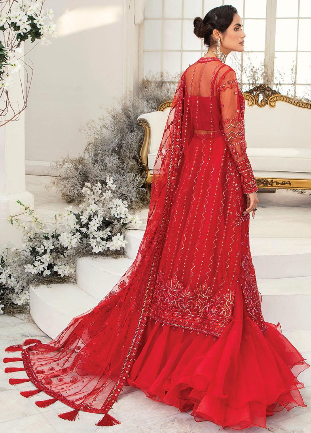 AIK Atelier Embroidered Net Suits Unstitched 3 Piece AIK22WF Look-01 - Luxury Collection