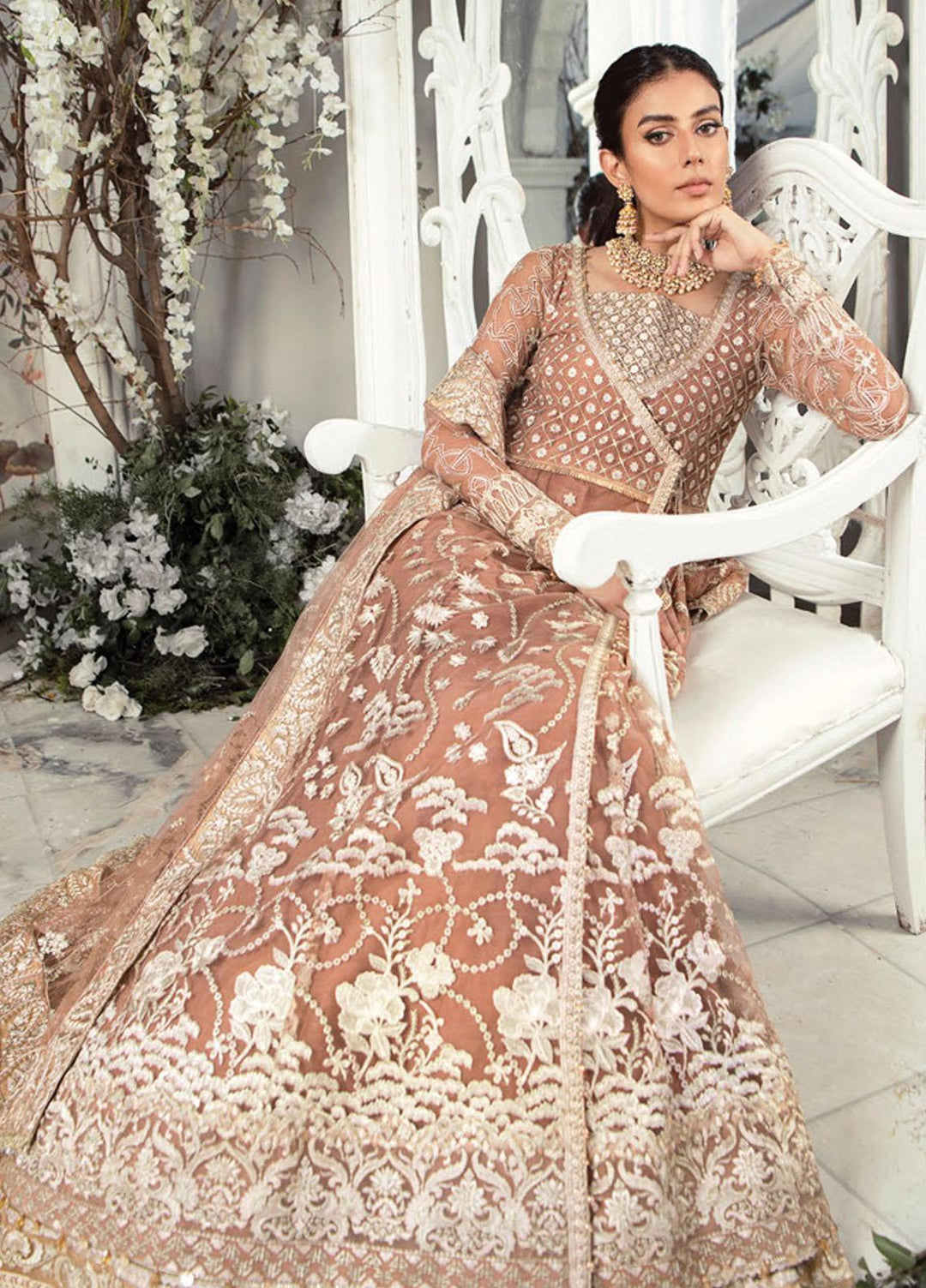AIK Atelier Embroidered Net Suits Unstitched 3 Piece AIK22WF Look-03 - Luxury Collection