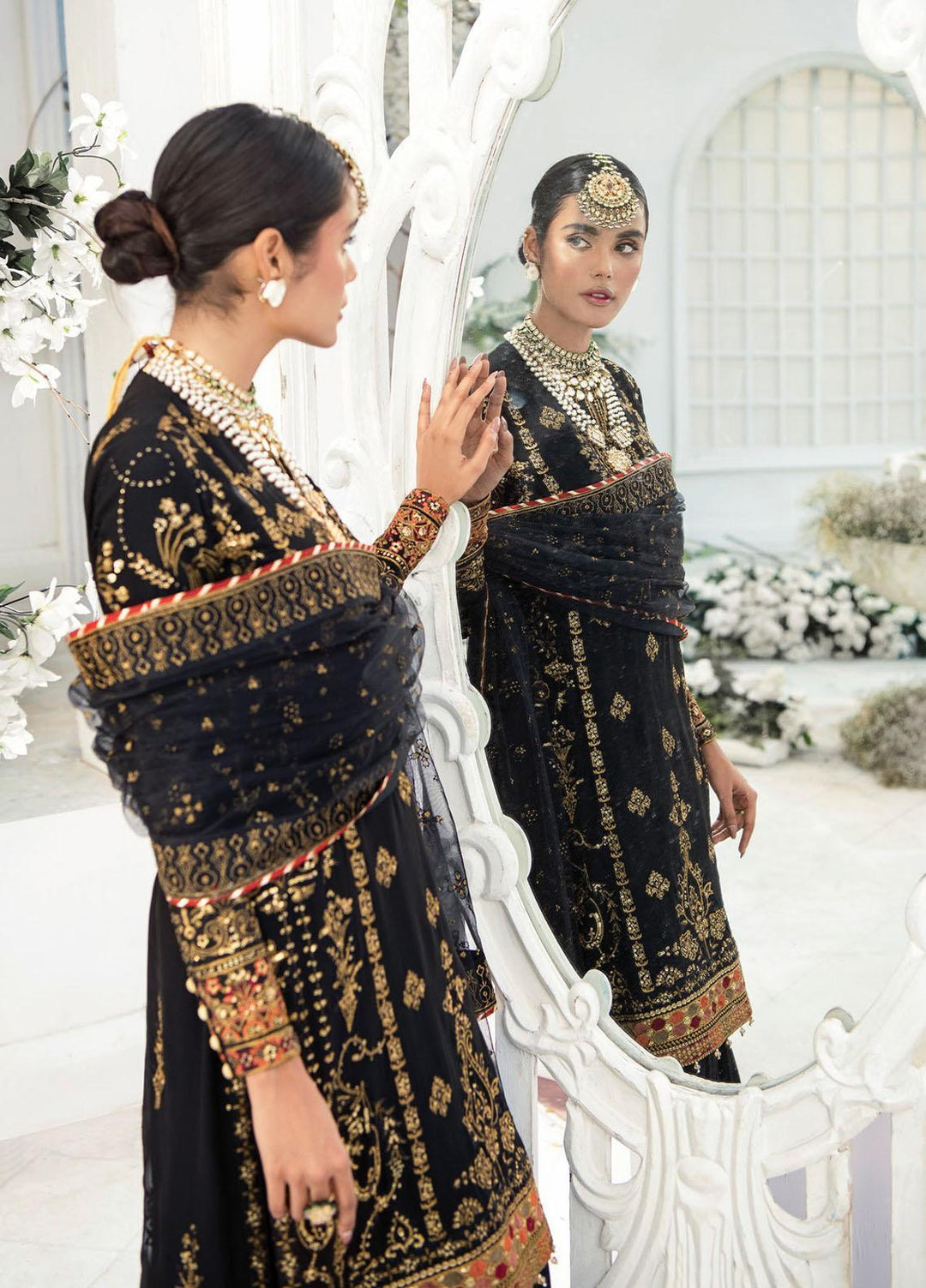 AIK Atelier Embroidered Chiffon Suits Unstitched 3 Piece AIK22WF Look-05 - Luxury Collection