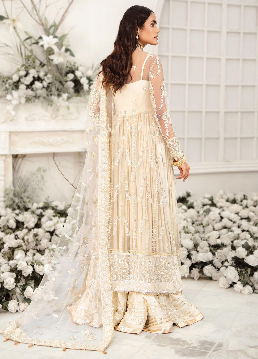 AIK Atelier Embroidered Net Suits Unstitched 3 Piece AIK22WF Look-06 - Luxury Collection