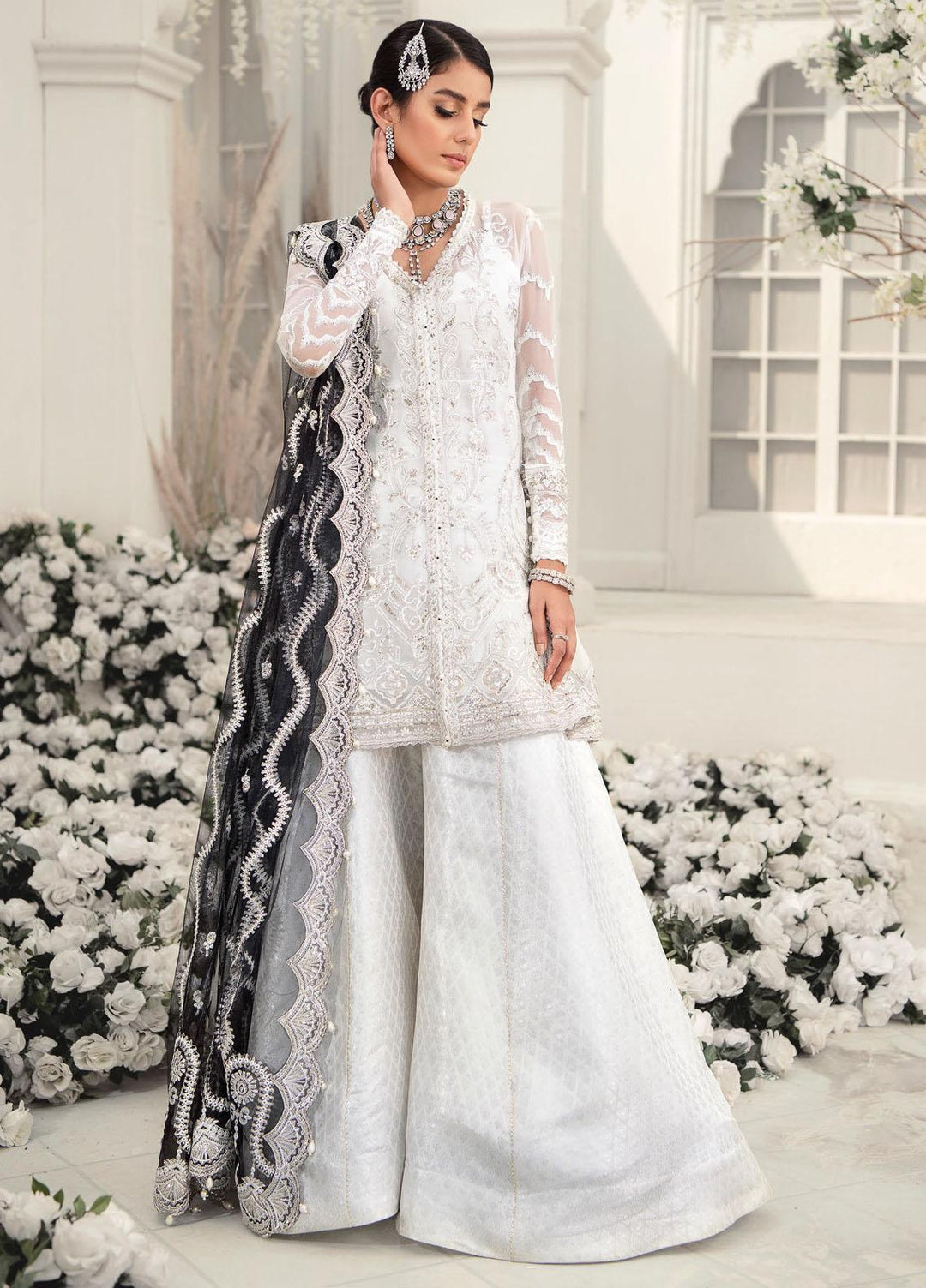 AIK Atelier Embroidered Chiffon Suits Unstitched 3 Piece AIK22WF Look-09 - Luxury Collection