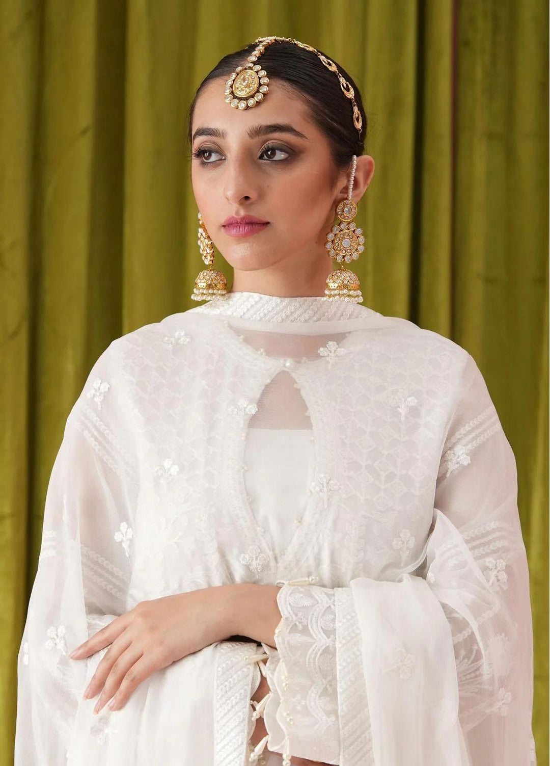 Aik Aterlier Embroidered Chiffon Suits Unstitched 3 Piece AIK23L Look 02 - Luxury Collection