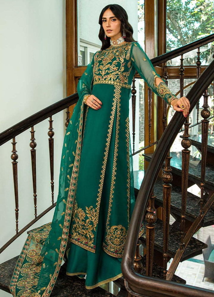 Aik Aterlier Embroidered Organza Suits Unstitched 3 Piece AIK23GL Look-01 - Luxury Collection