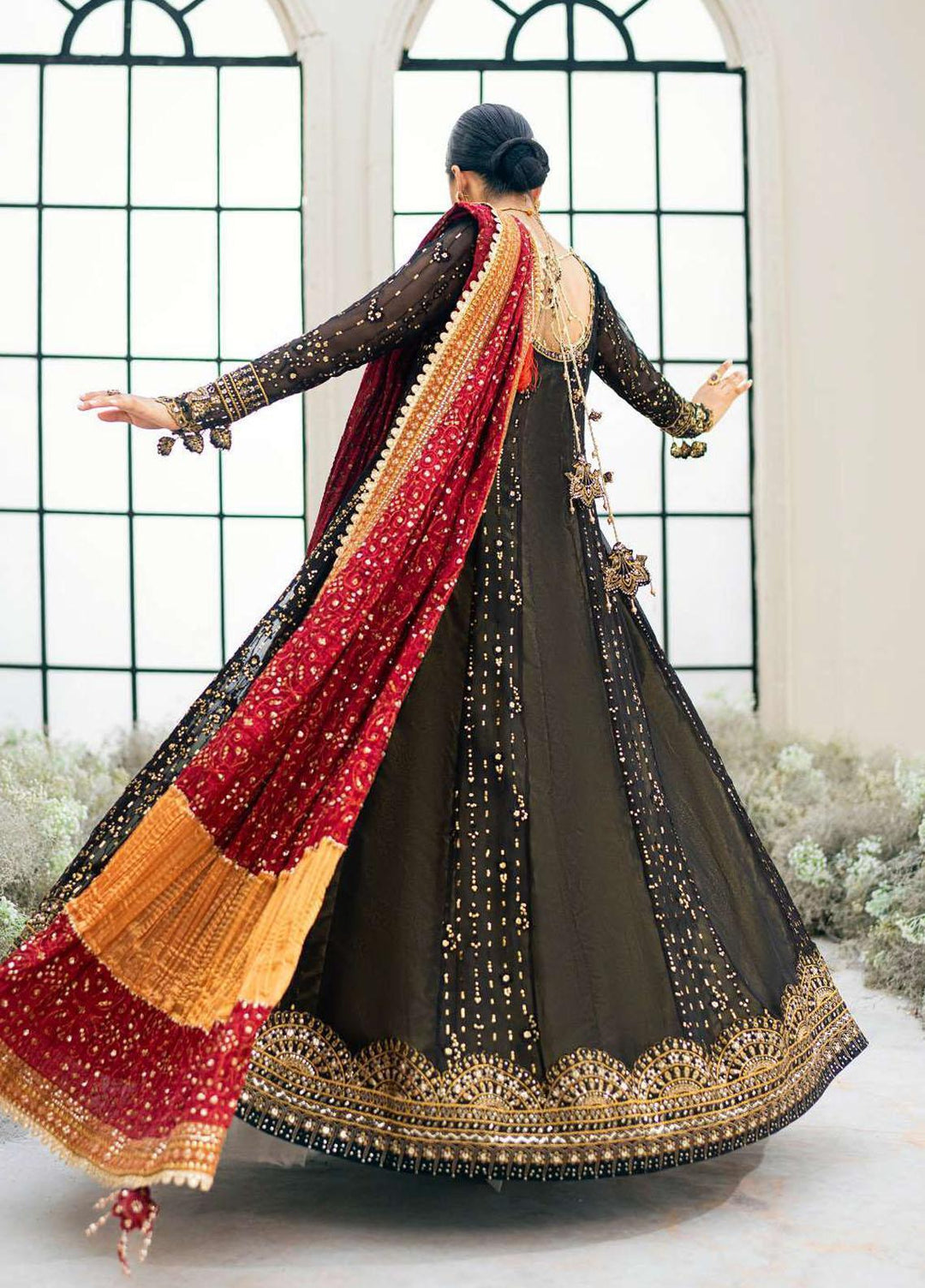 Aik Aterlier Embroidered Chiffon Suits Unstitched 3 Piece AIK23WD Look 01 - Luxury Collection